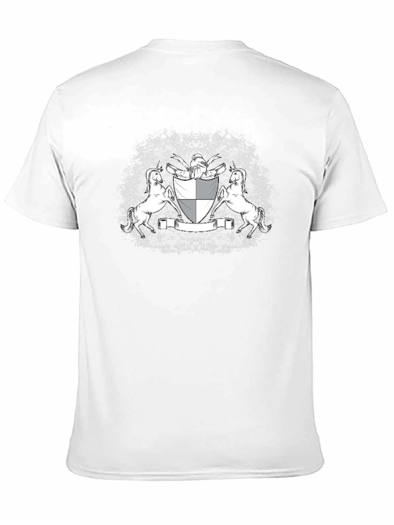 Black Graphic Tee: Unicorn Crest Design