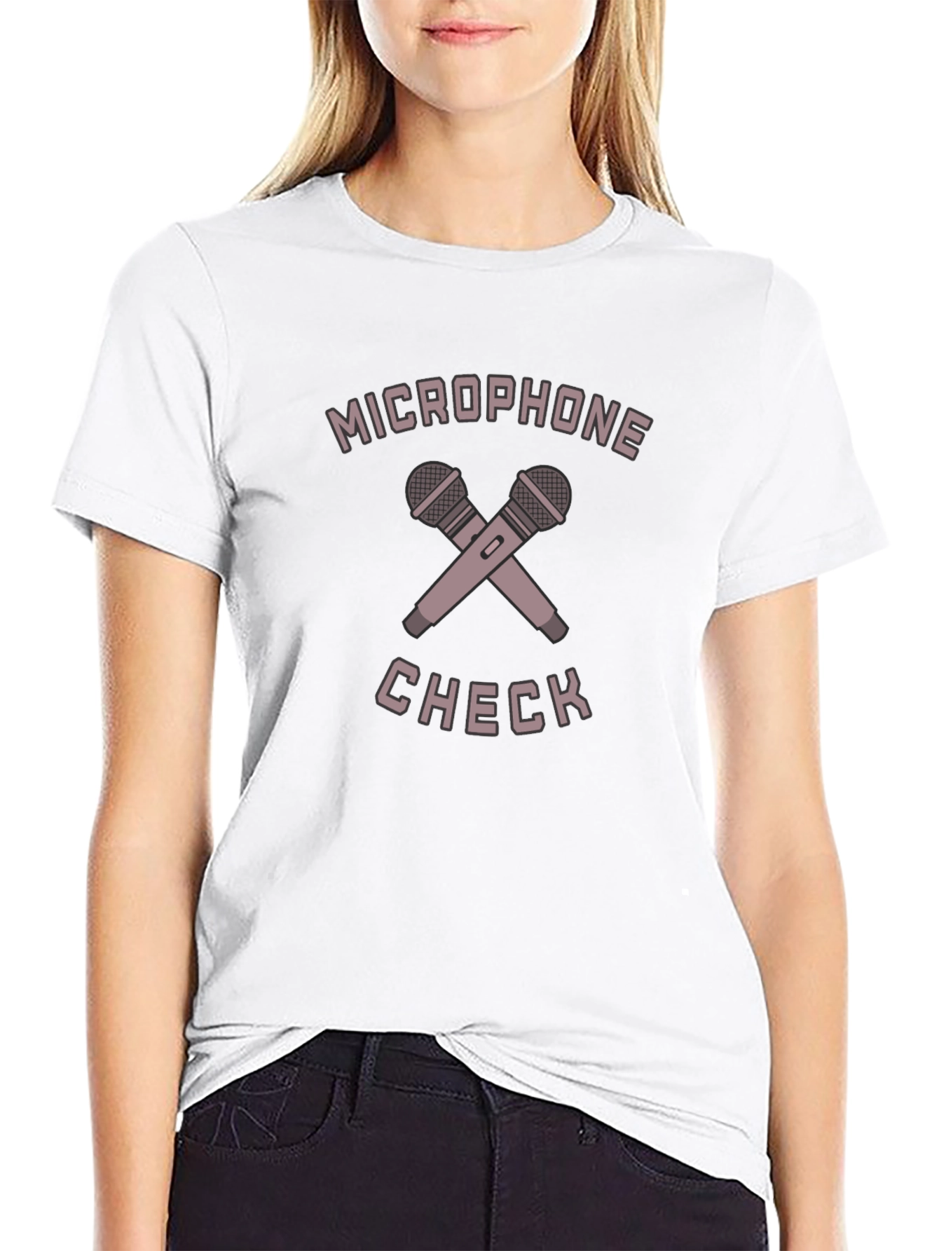 Microphone Check Black T-Shirt