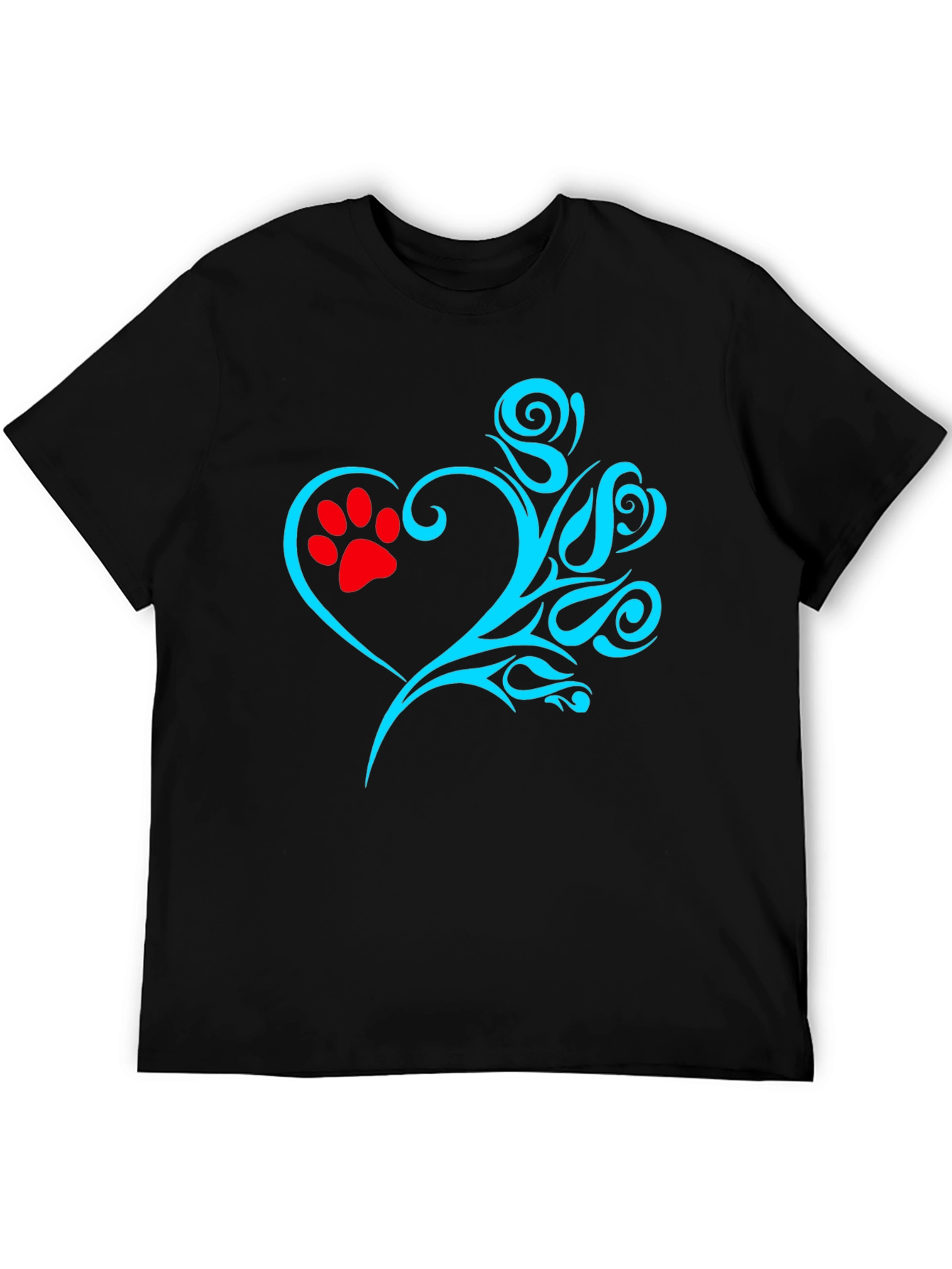 Heart Paw Print Graphic T-Shirt