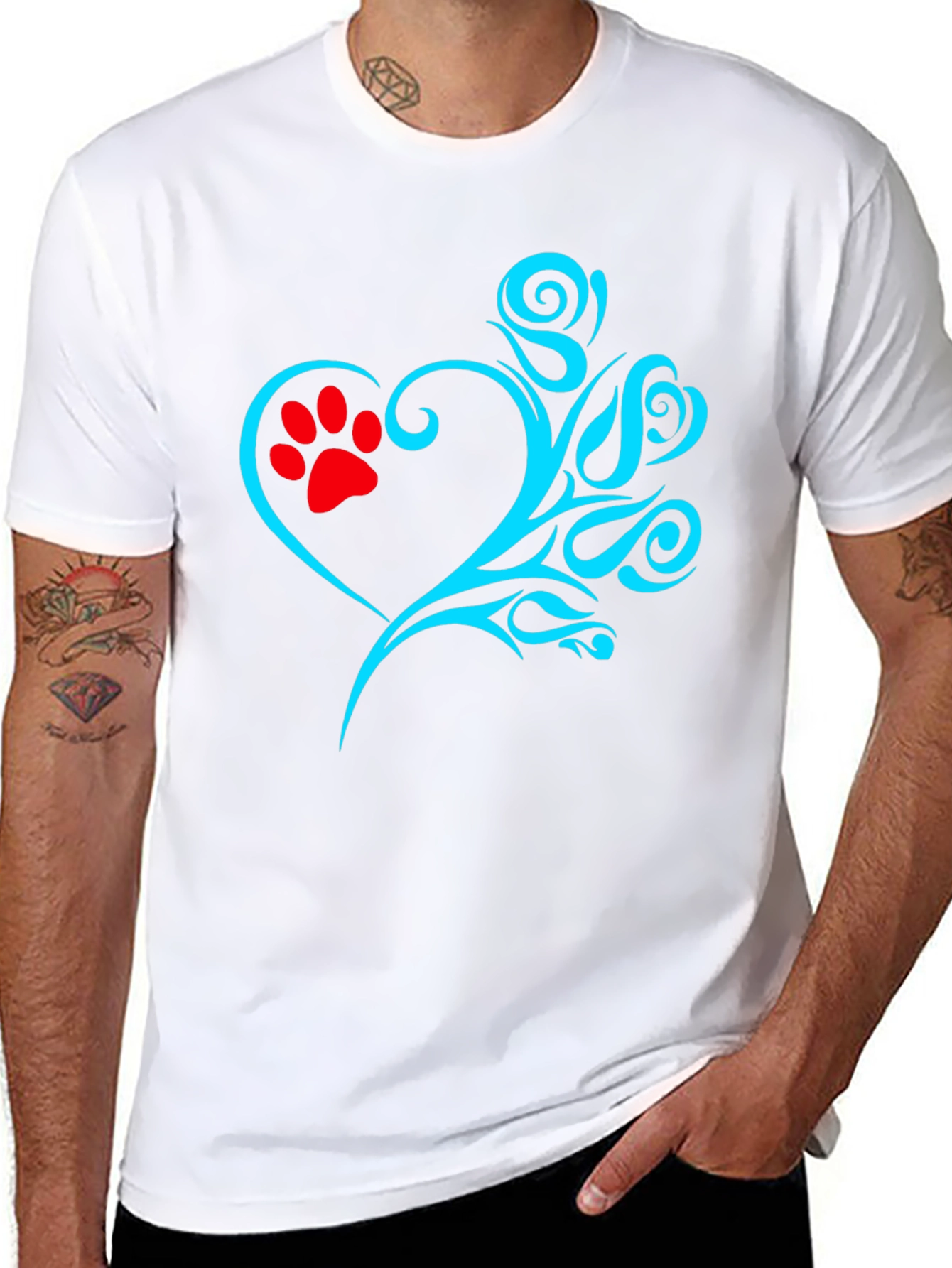 Heart Paw Print Graphic T-Shirt