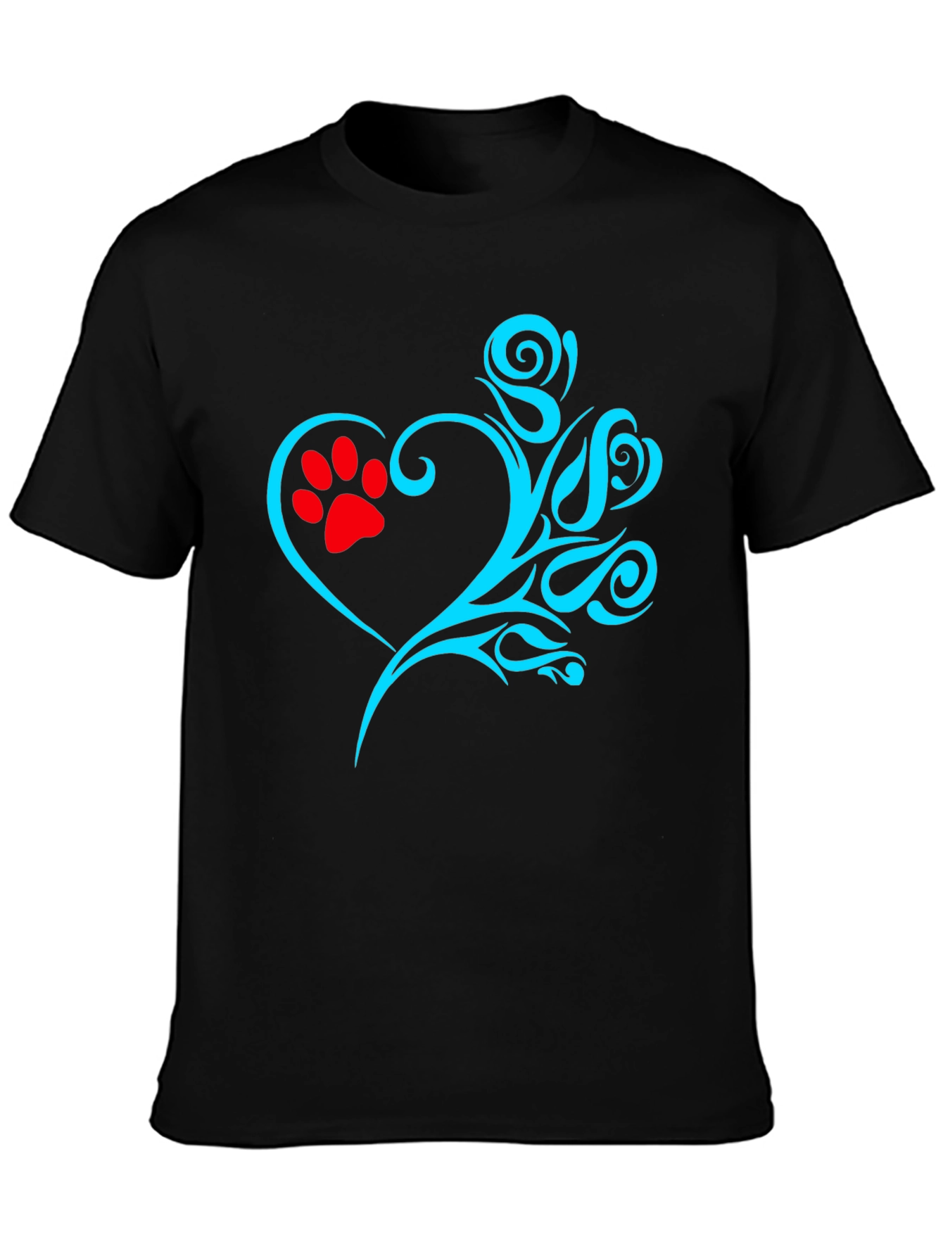 Heart Paw Print Graphic T-Shirt