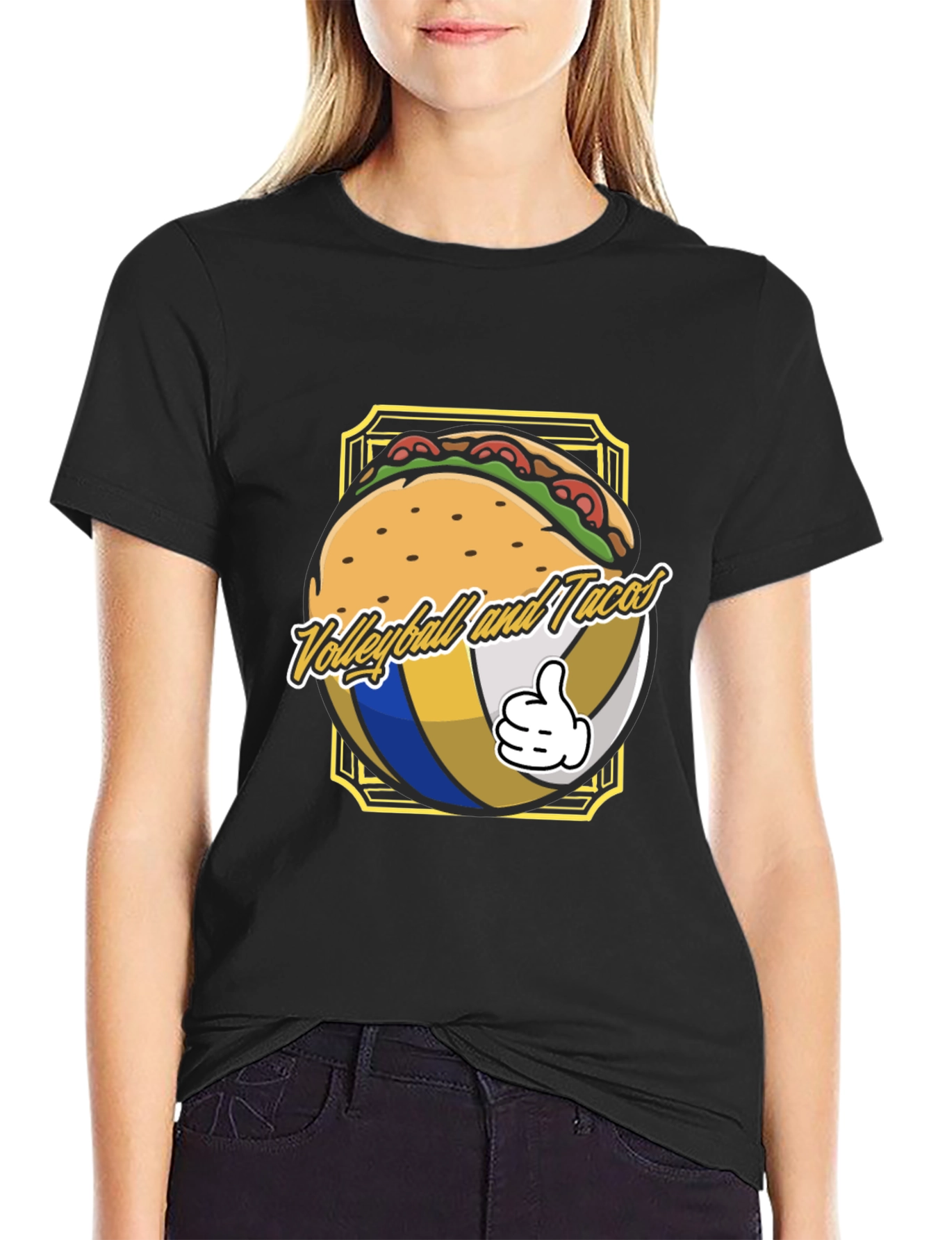Volleyball and Tacos Graphic T-Shirt