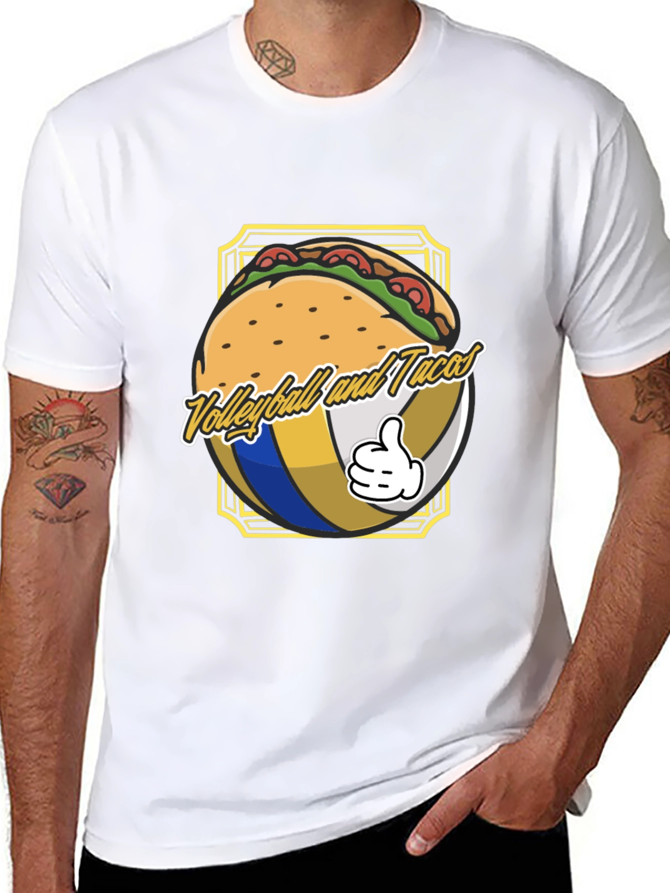 Volleyball and Tacos Graphic T-Shirt