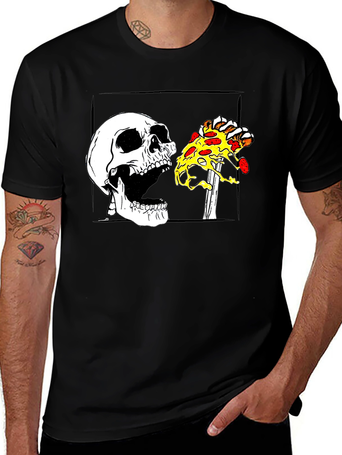Skull Pizza T-Shirt - Graphic Tee
