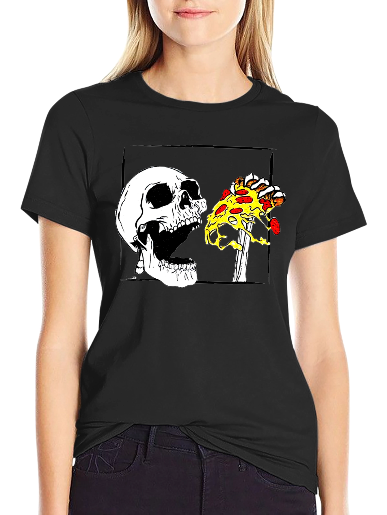 Skull Pizza T-Shirt - Graphic Tee