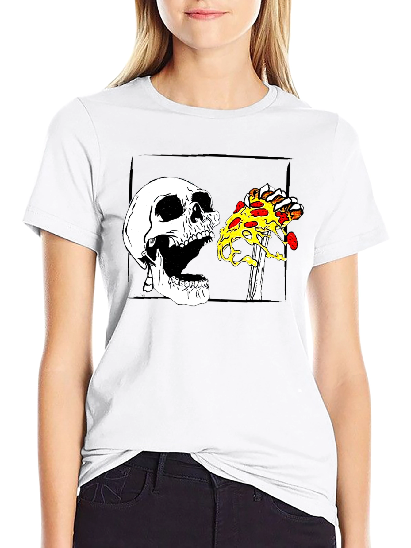 Skull Pizza T-Shirt - Graphic Tee