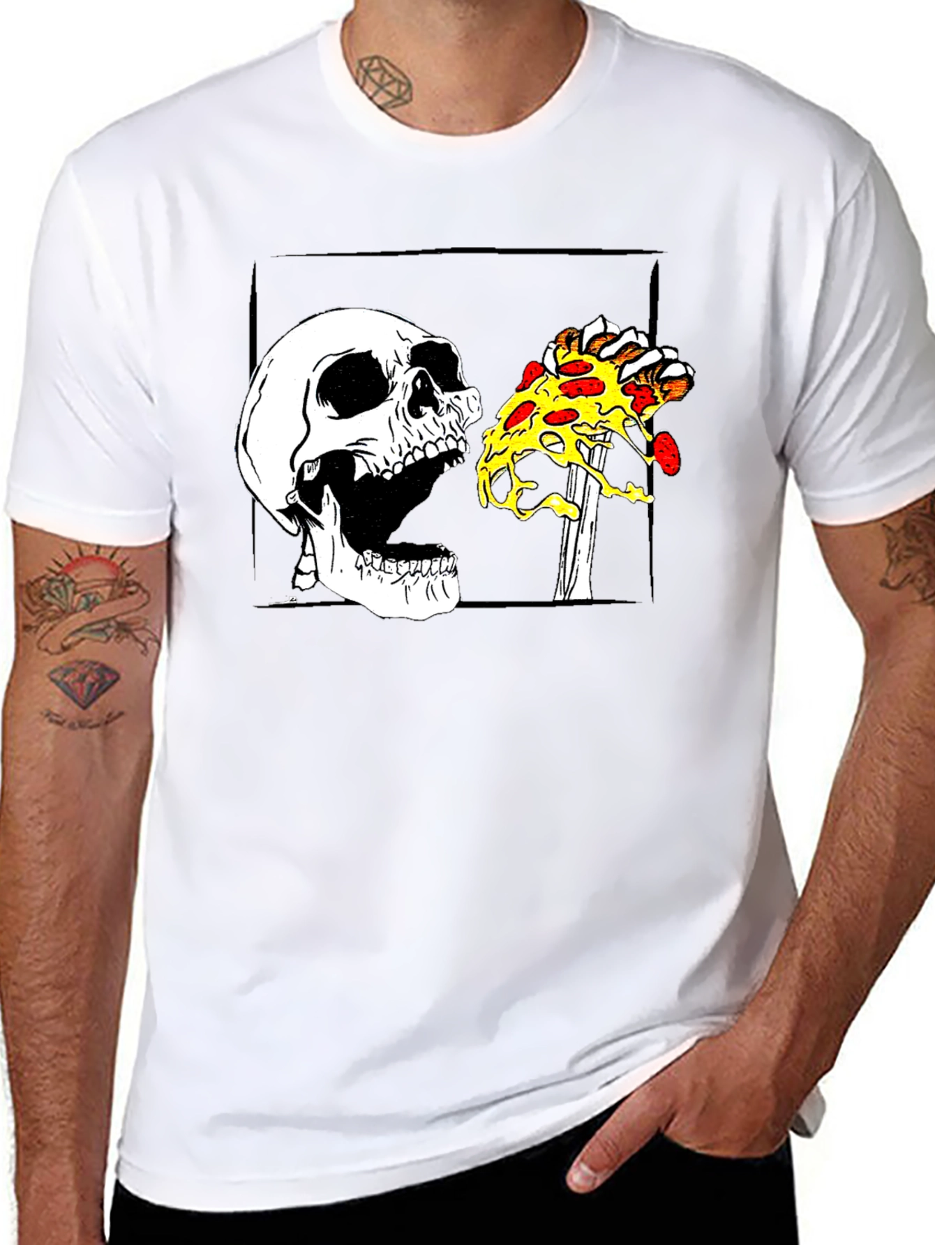 Skull Pizza T-Shirt - Graphic Tee