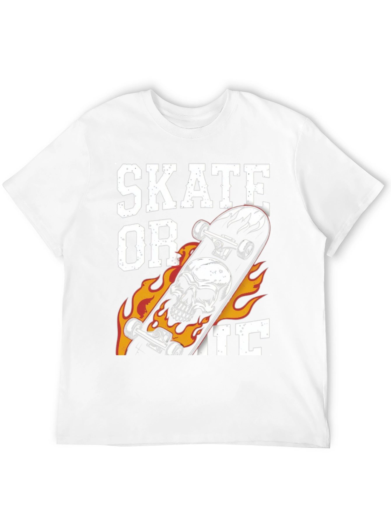 Skate or Die Graphic Print Black T-Shirt