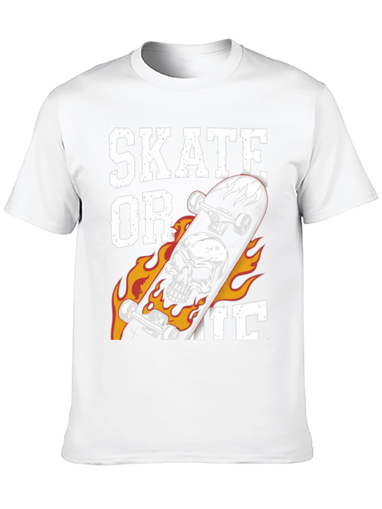 Skate or Die Graphic Print Black T-Shirt
