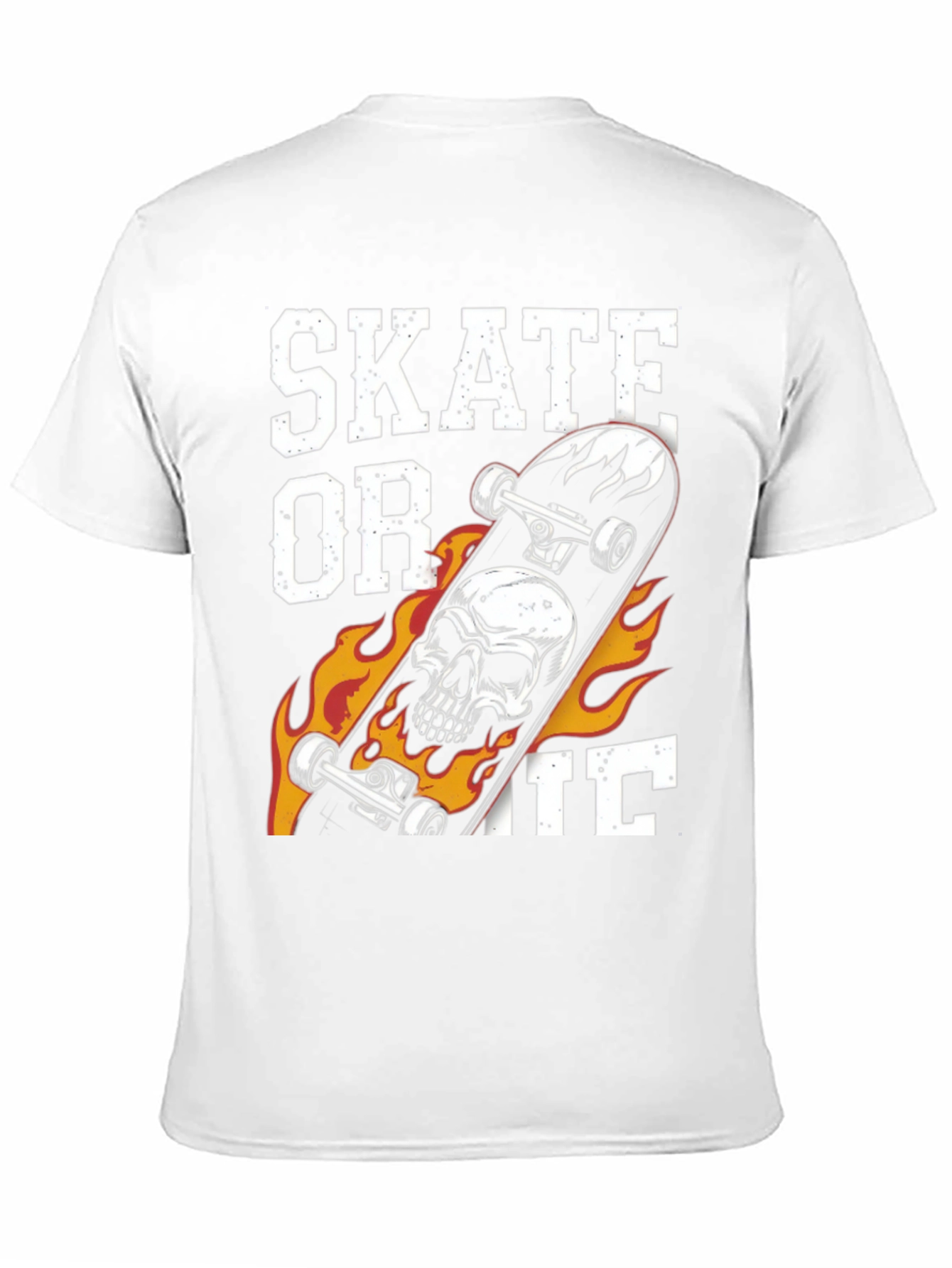 Skate or Die Graphic Print Black T-Shirt