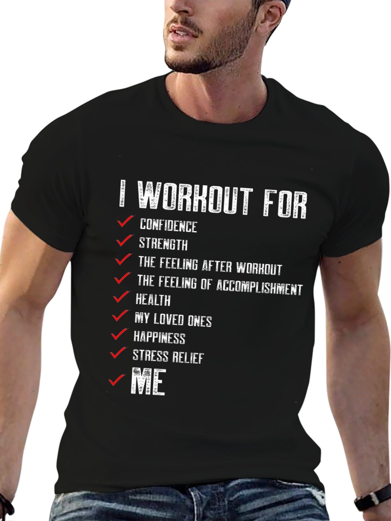 Workout Motivation T-Shirt - Confidence Strength & Health