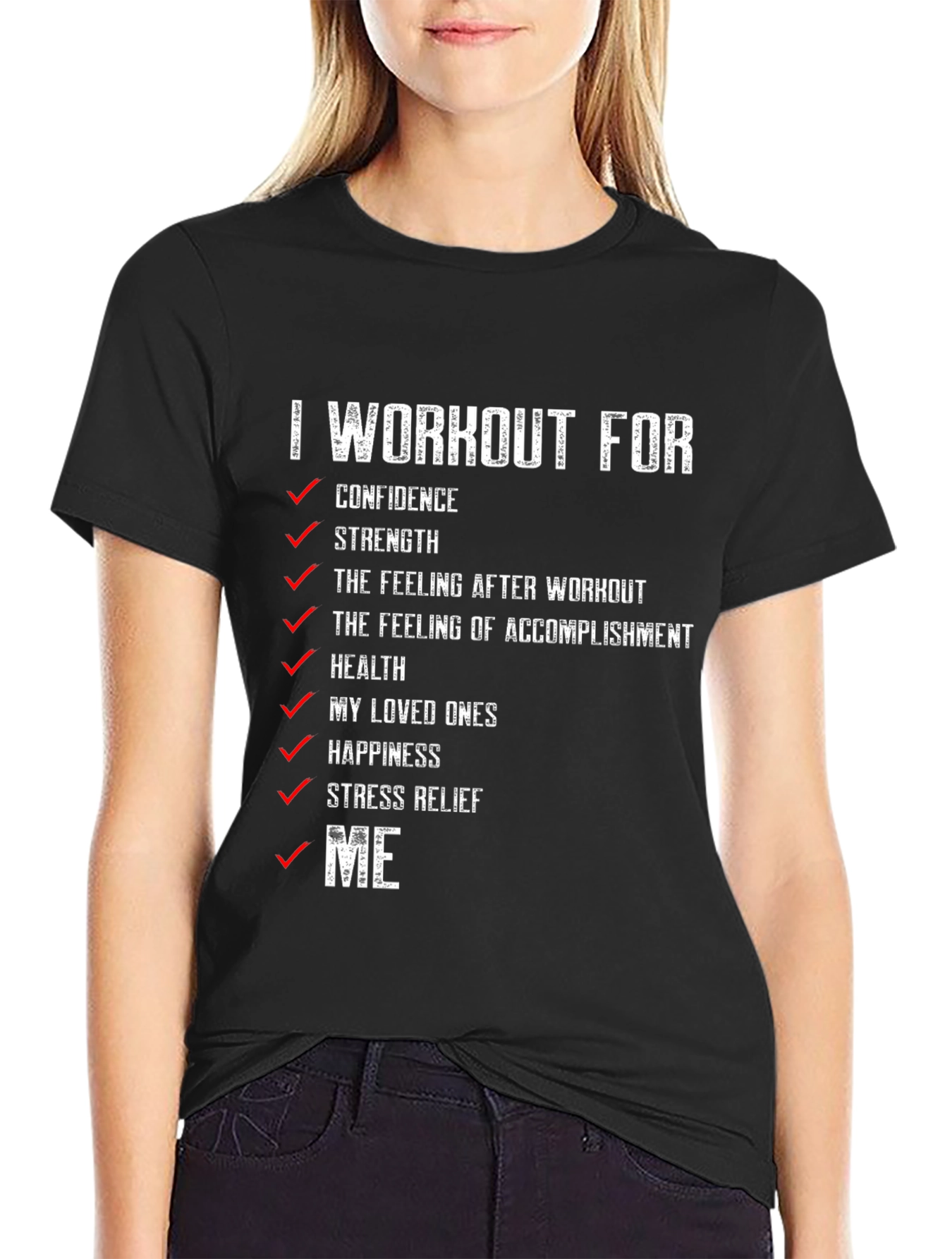 Workout Motivation T-Shirt - Confidence Strength & Health