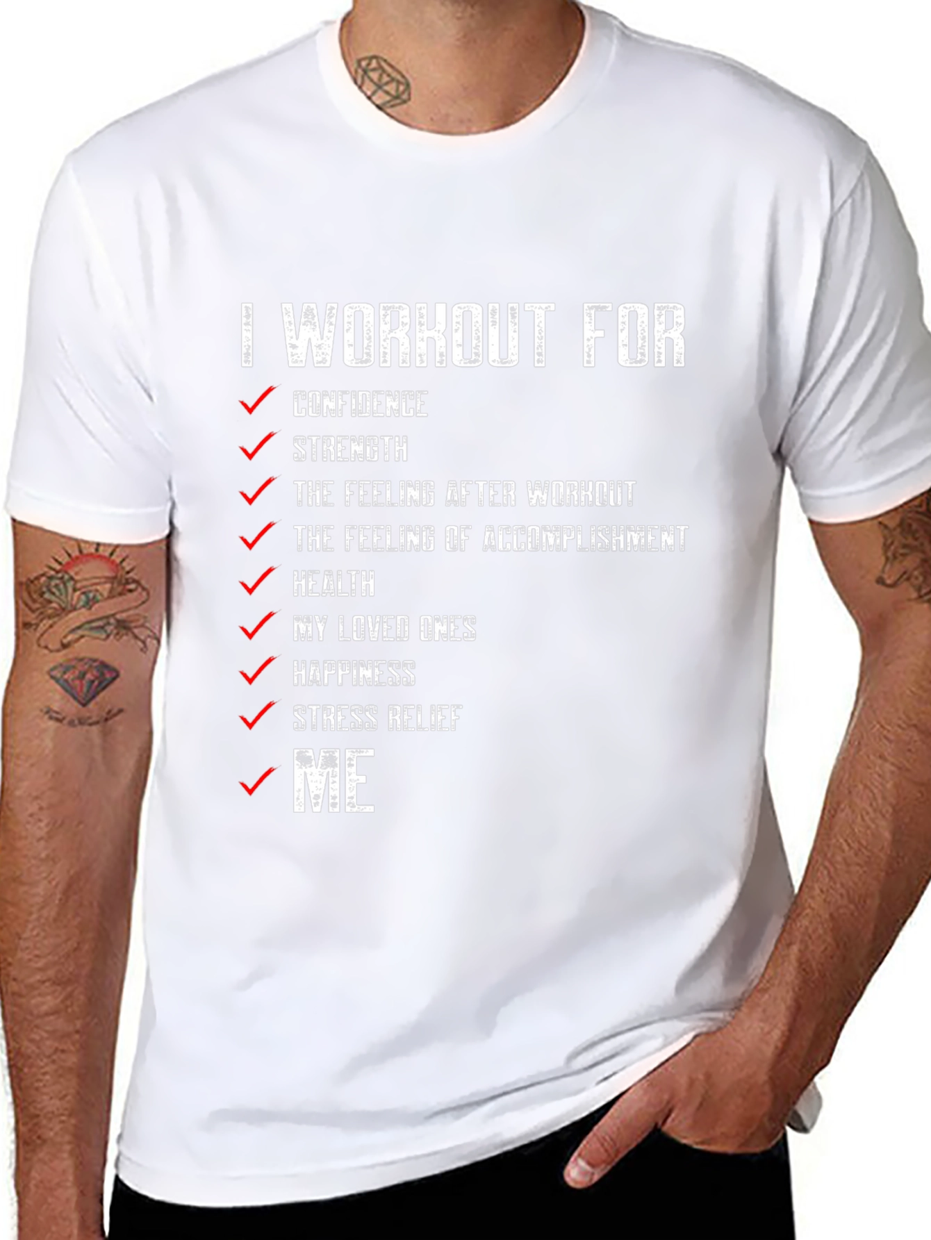 Workout Motivation T-Shirt - Confidence Strength & Health