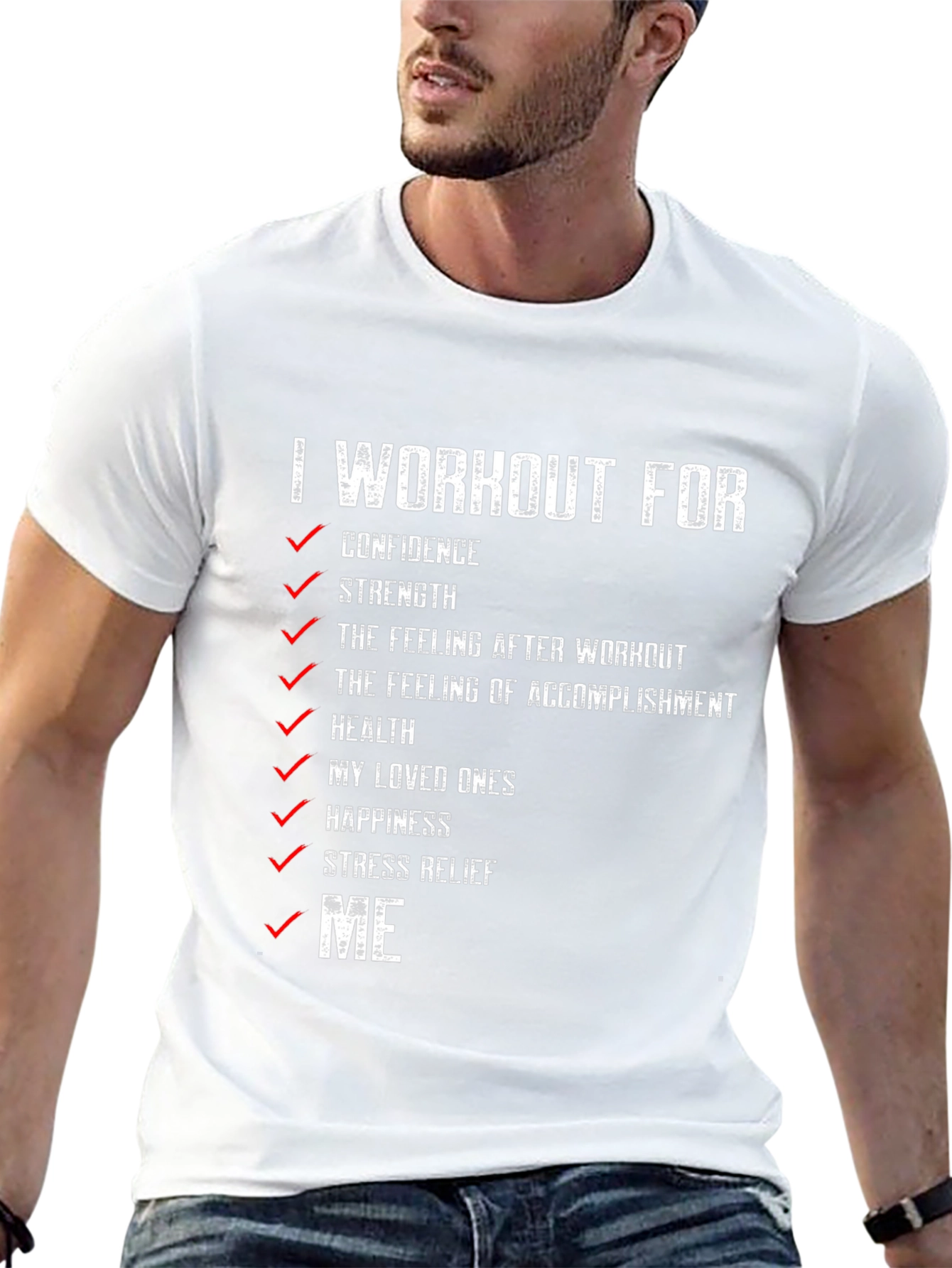 Workout Motivation T-Shirt - Confidence Strength & Health