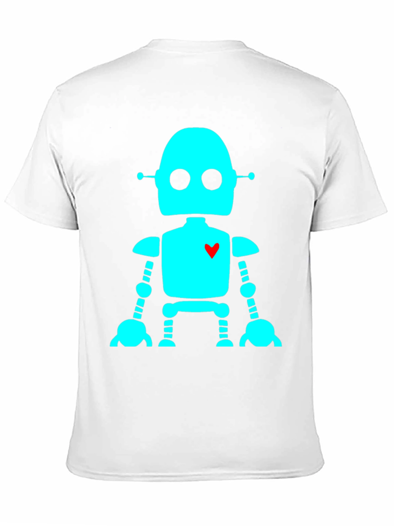Robot with Heart T-Shirt - Black Short Sleeve
