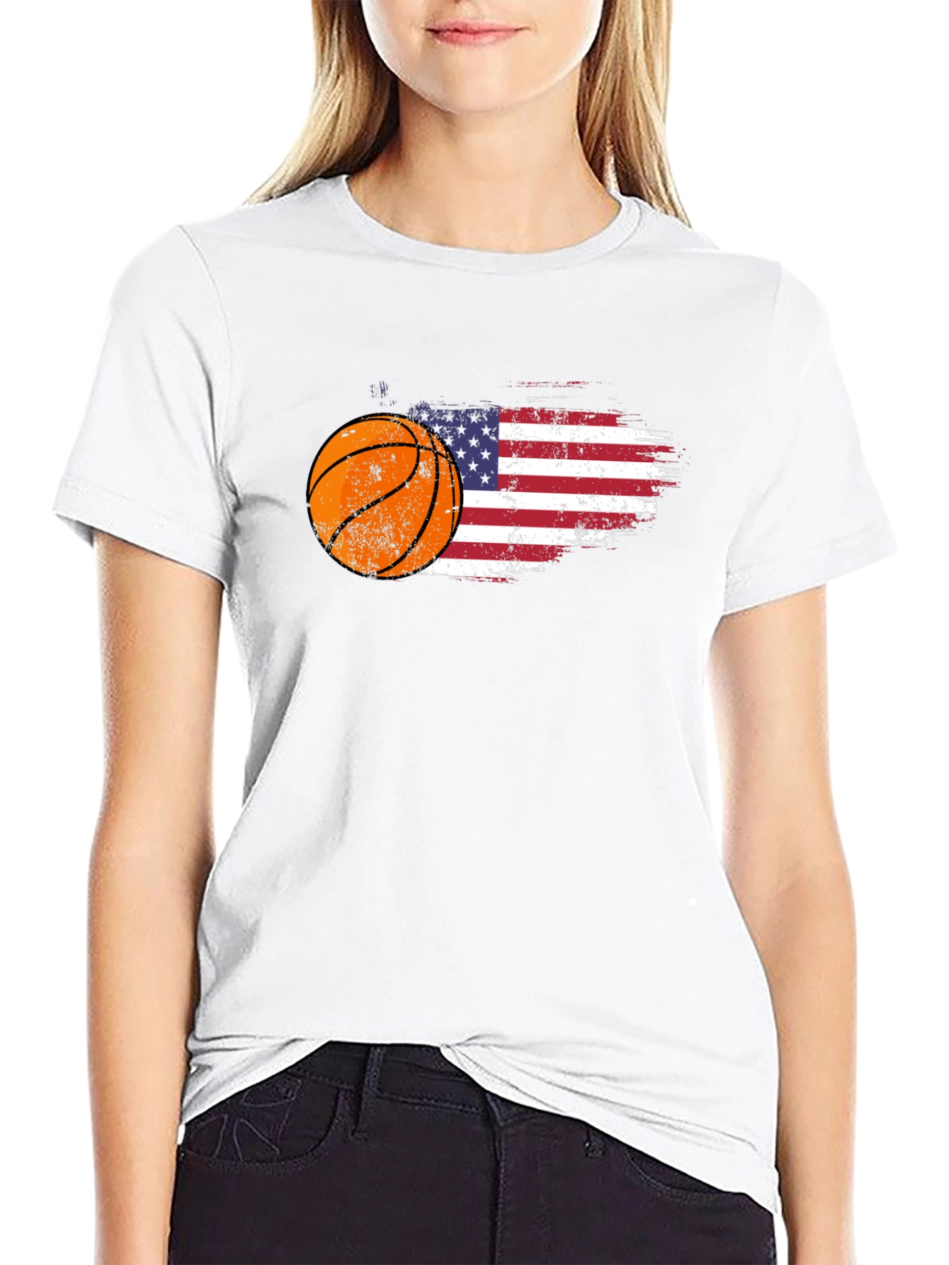 Basketball USA Flag Graphic Tee