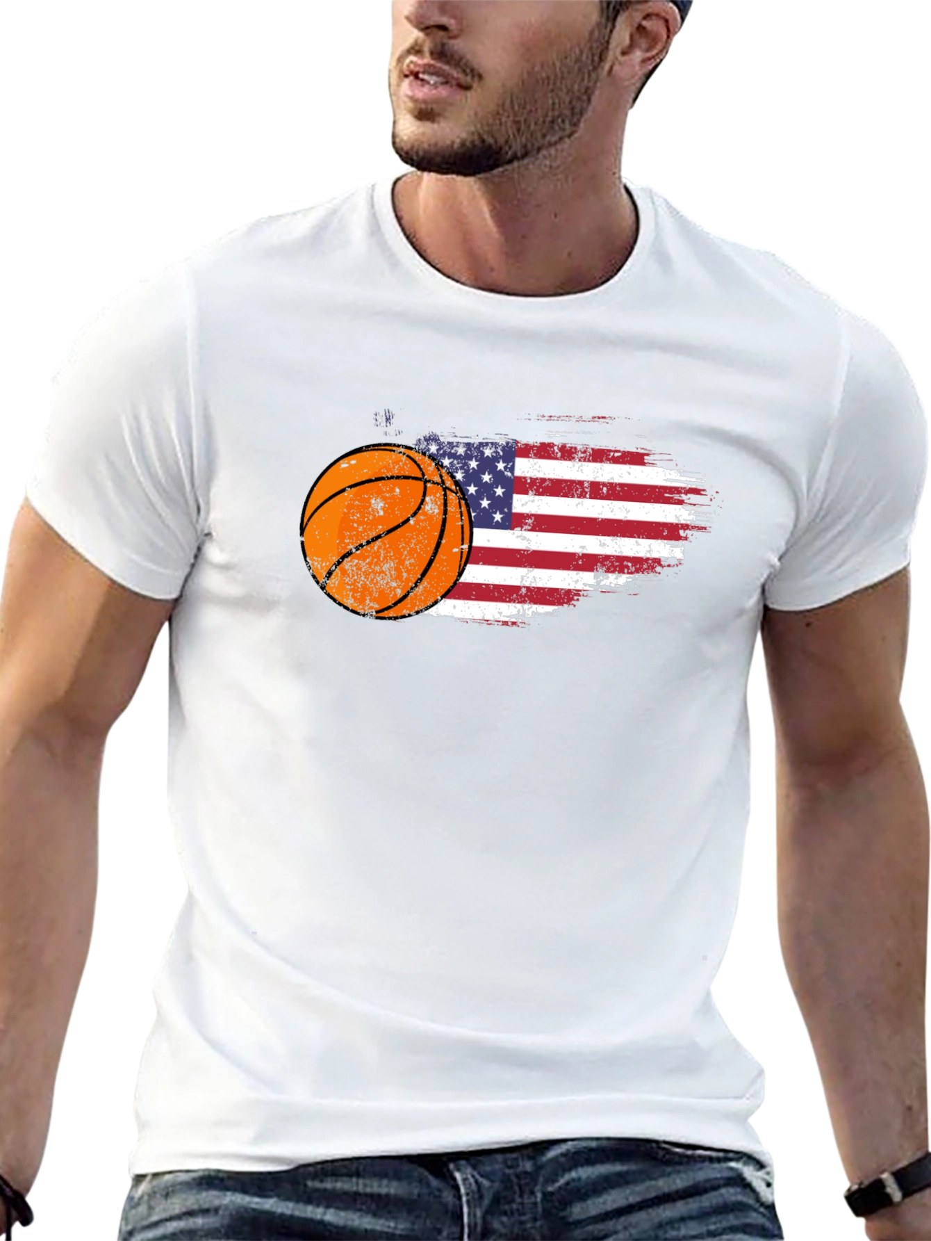 Basketball USA Flag Graphic Tee