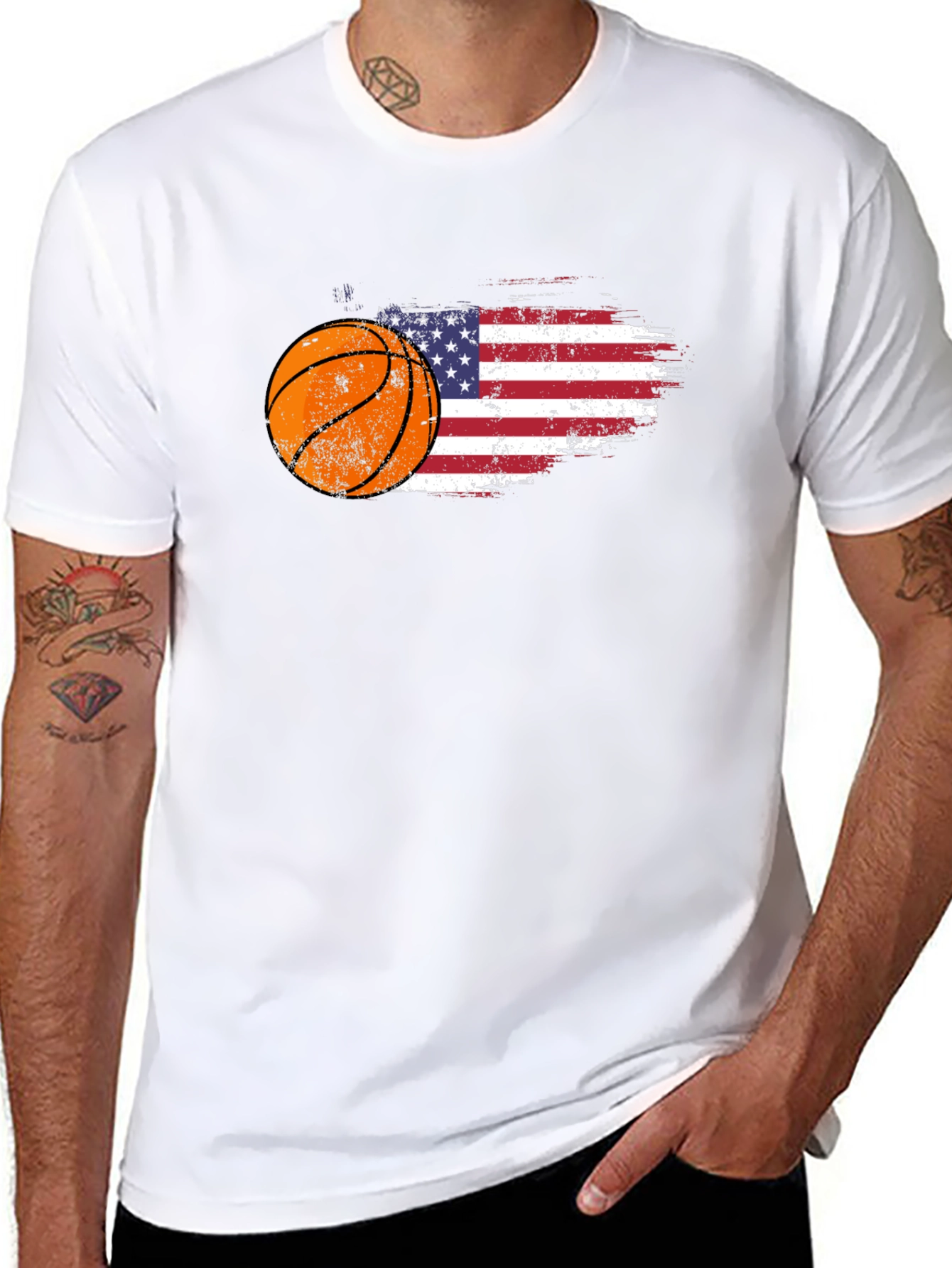 Basketball USA Flag Graphic Tee
