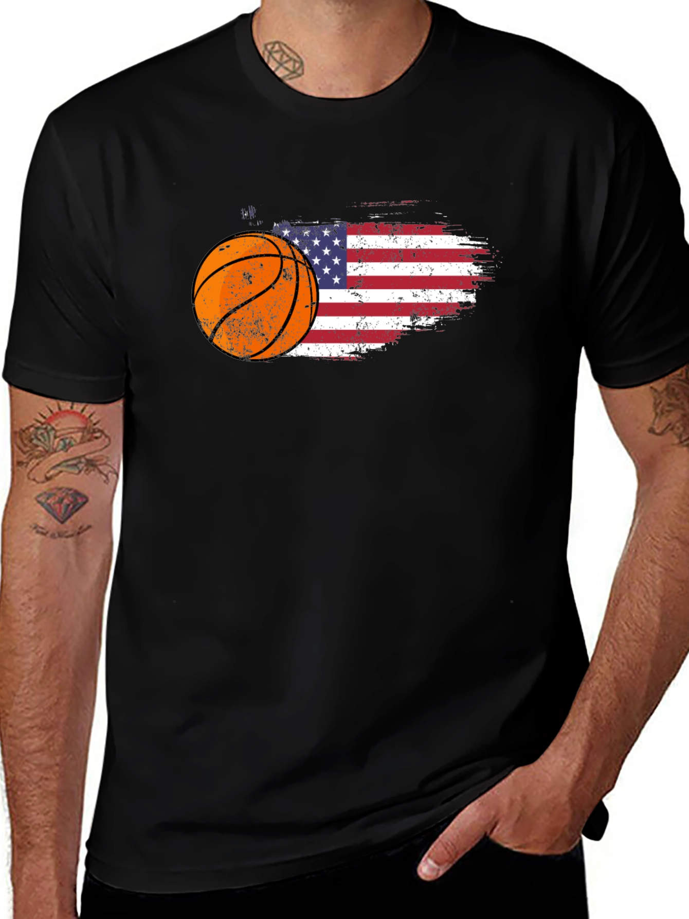 Basketball USA Flag Graphic Tee