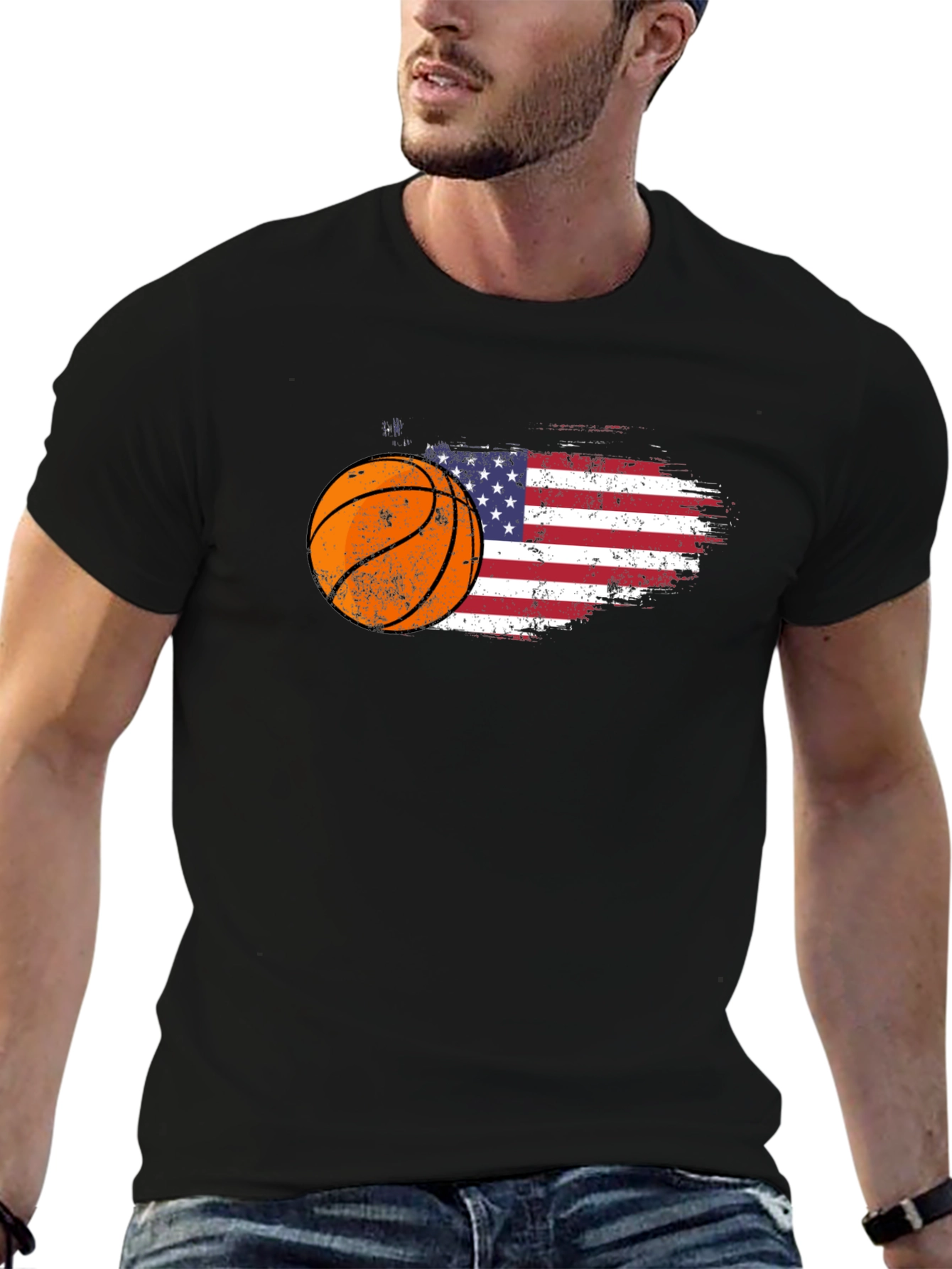 Basketball USA Flag Graphic Tee