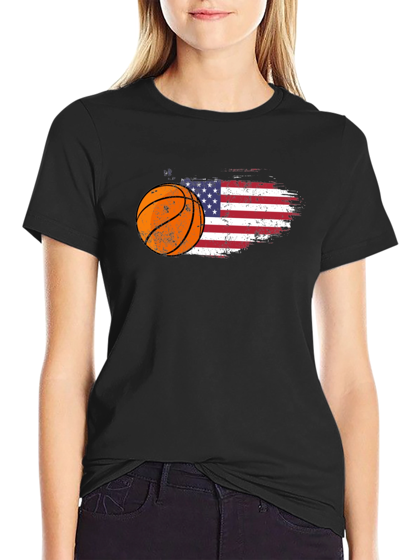 Basketball USA Flag Graphic Tee