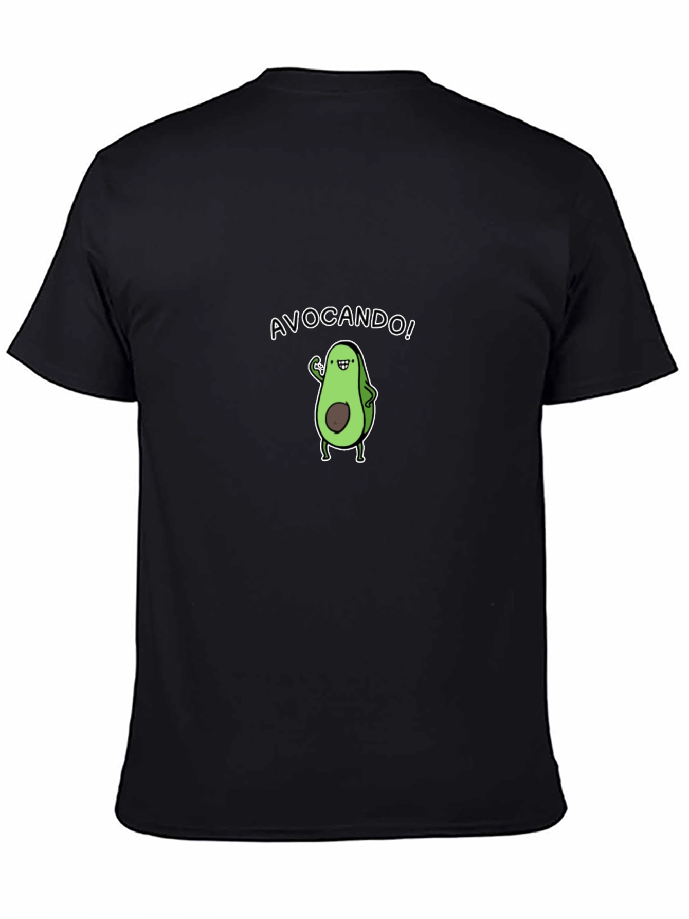 Avocando! Cartoon Avocado Black T-Shirt