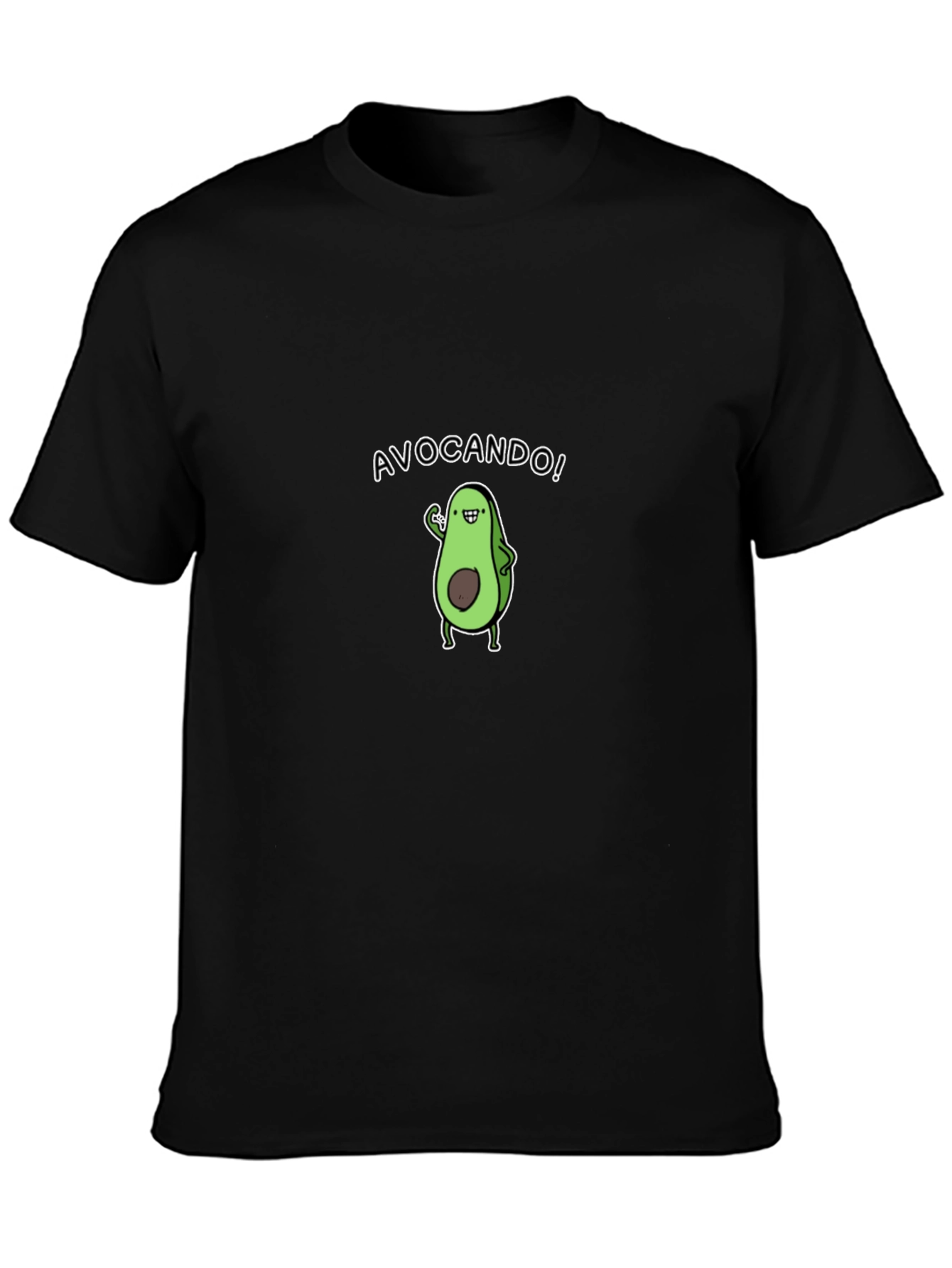 Avocando! Cartoon Avocado Black T-Shirt