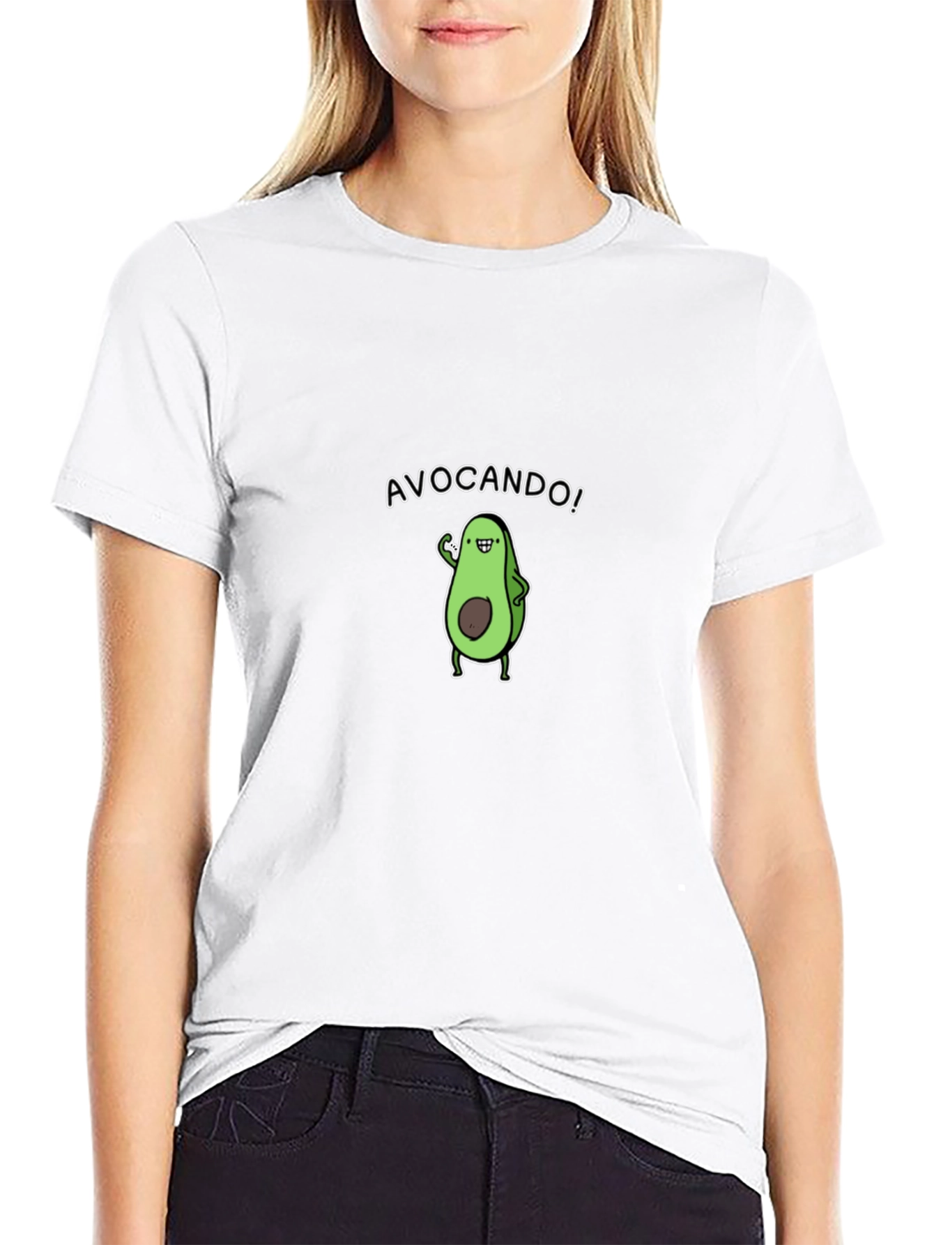 Avocando! Cartoon Avocado Black T-Shirt
