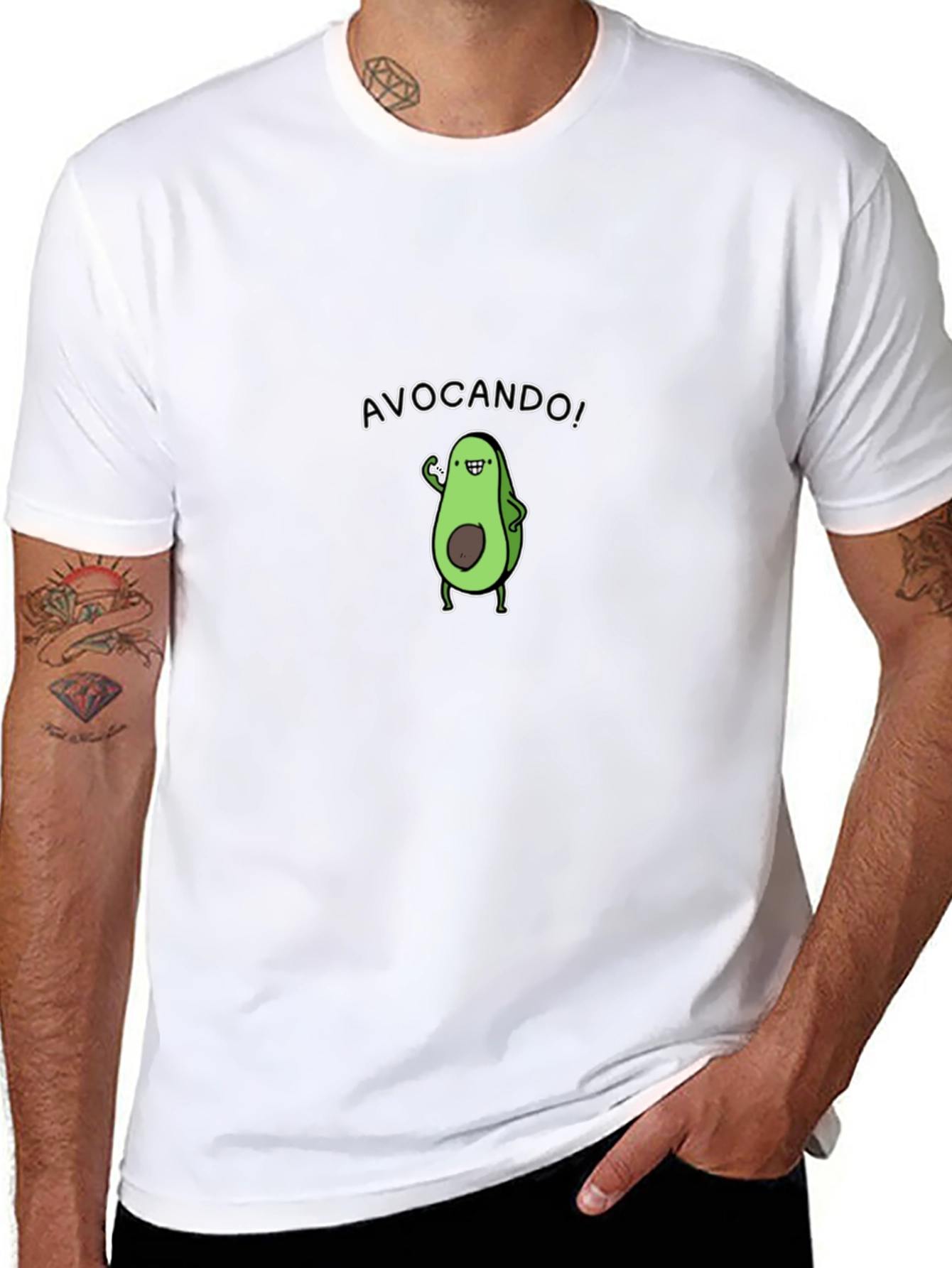 Avocando! Cartoon Avocado Black T-Shirt