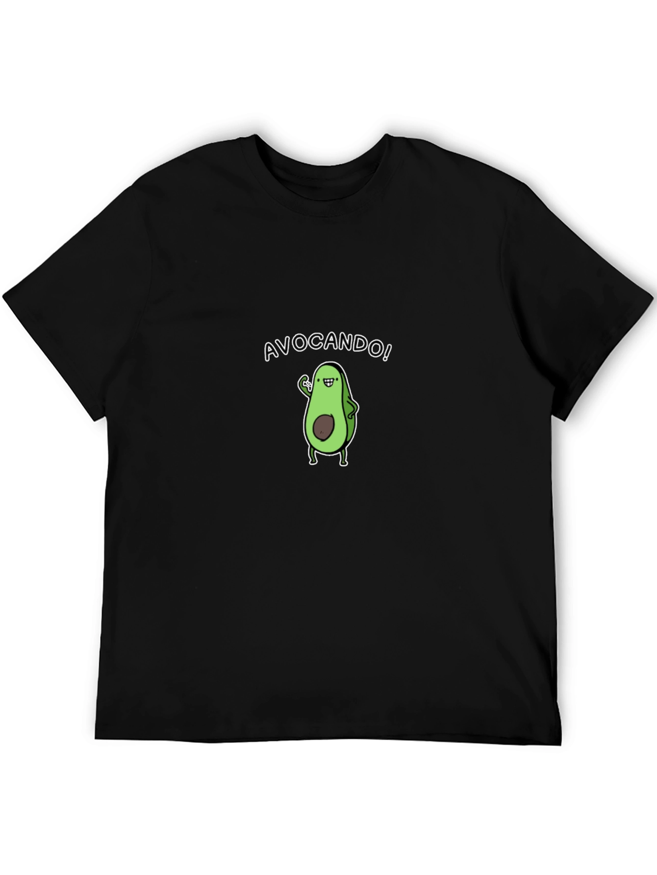 Avocando! Cartoon Avocado Black T-Shirt