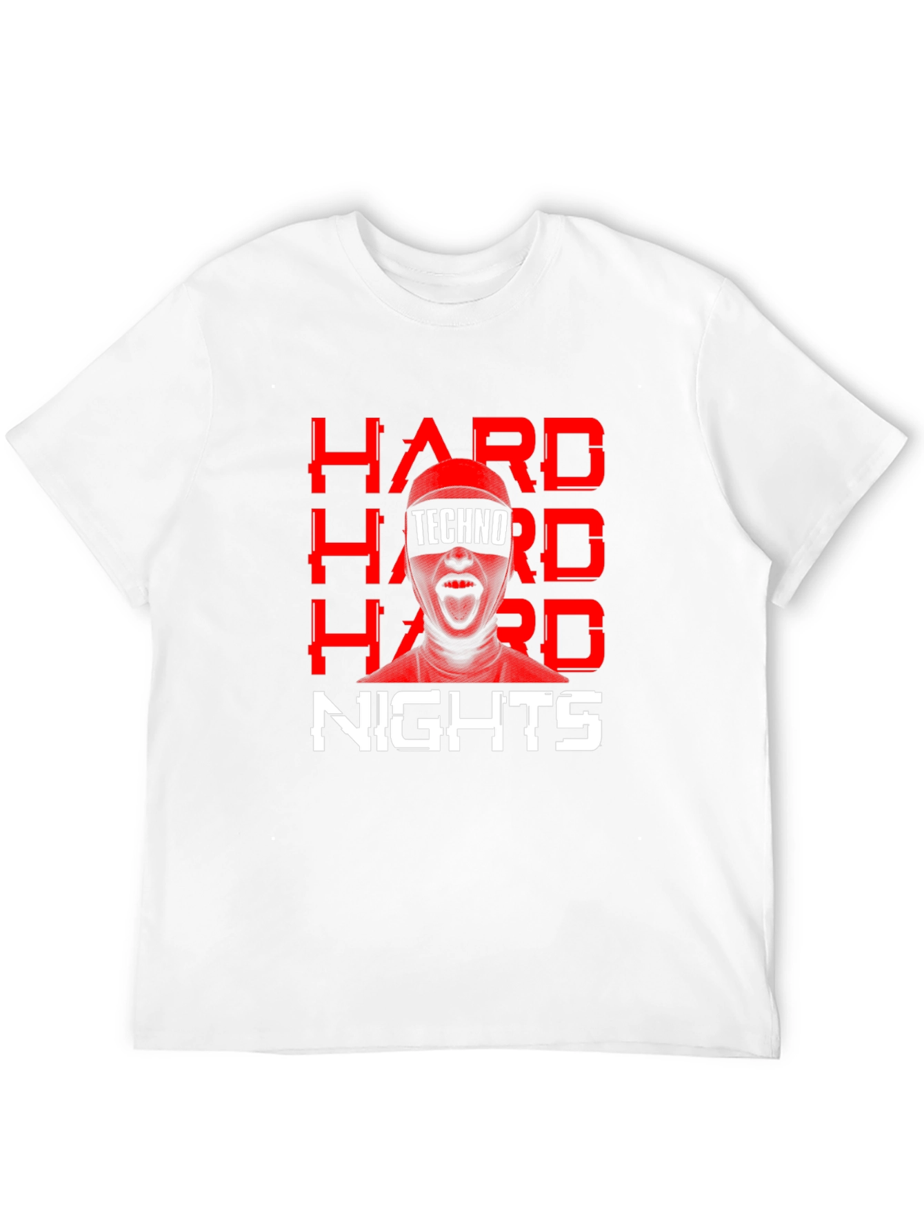 Hard Nights Techno Graphic Tee - Black Cotton T-Shirt