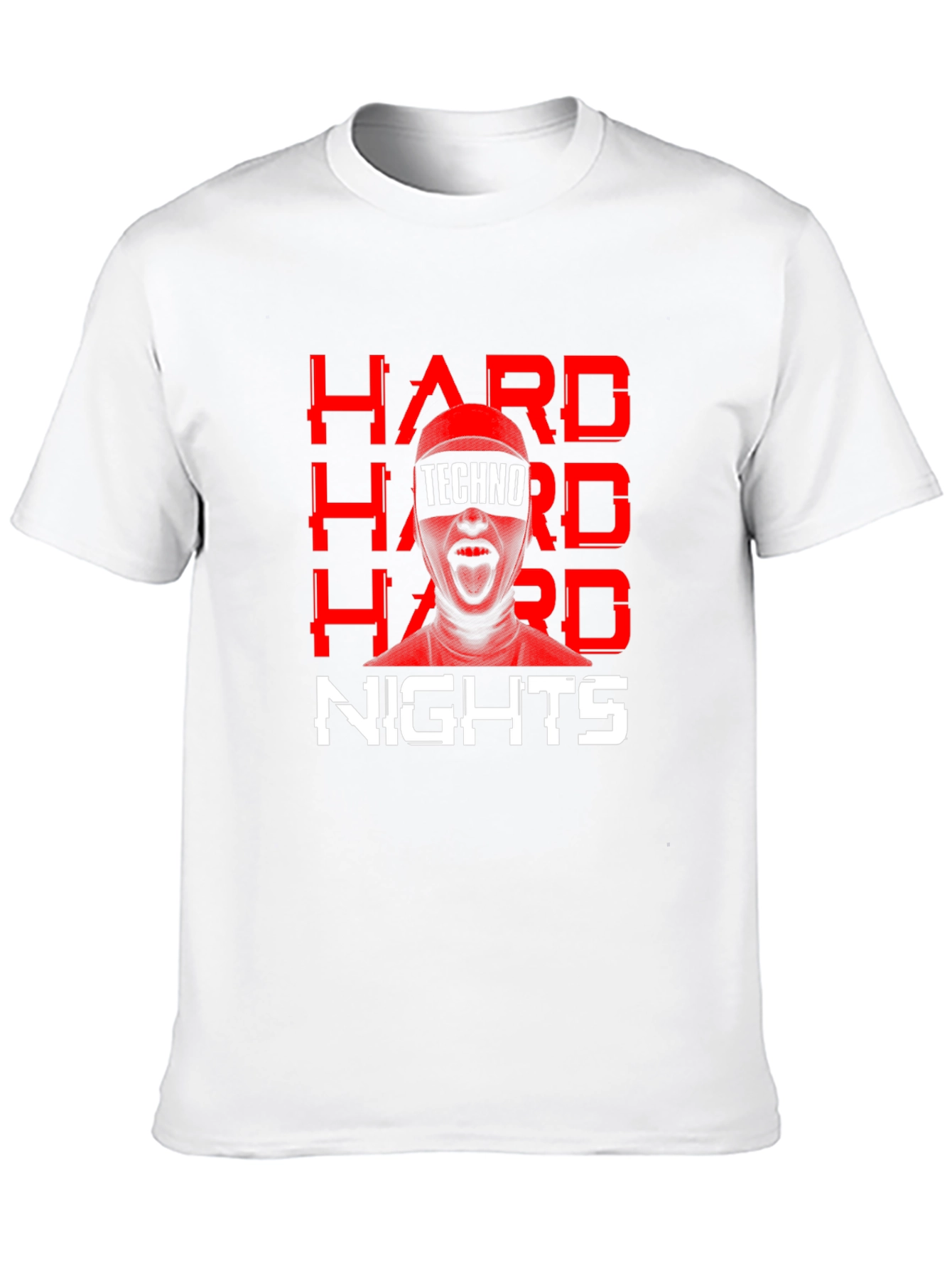 Hard Nights Techno Graphic Tee - Black Cotton T-Shirt