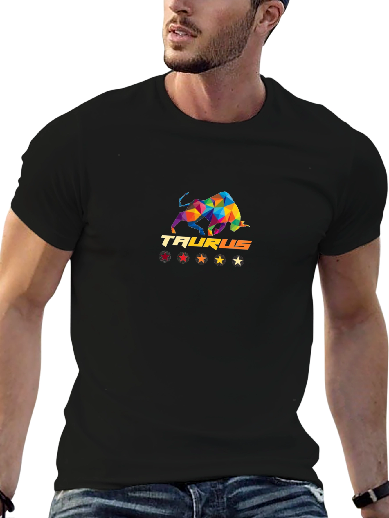 Taurus Zodiac Graphic Tee - Stylish Mens Black T-Shirt