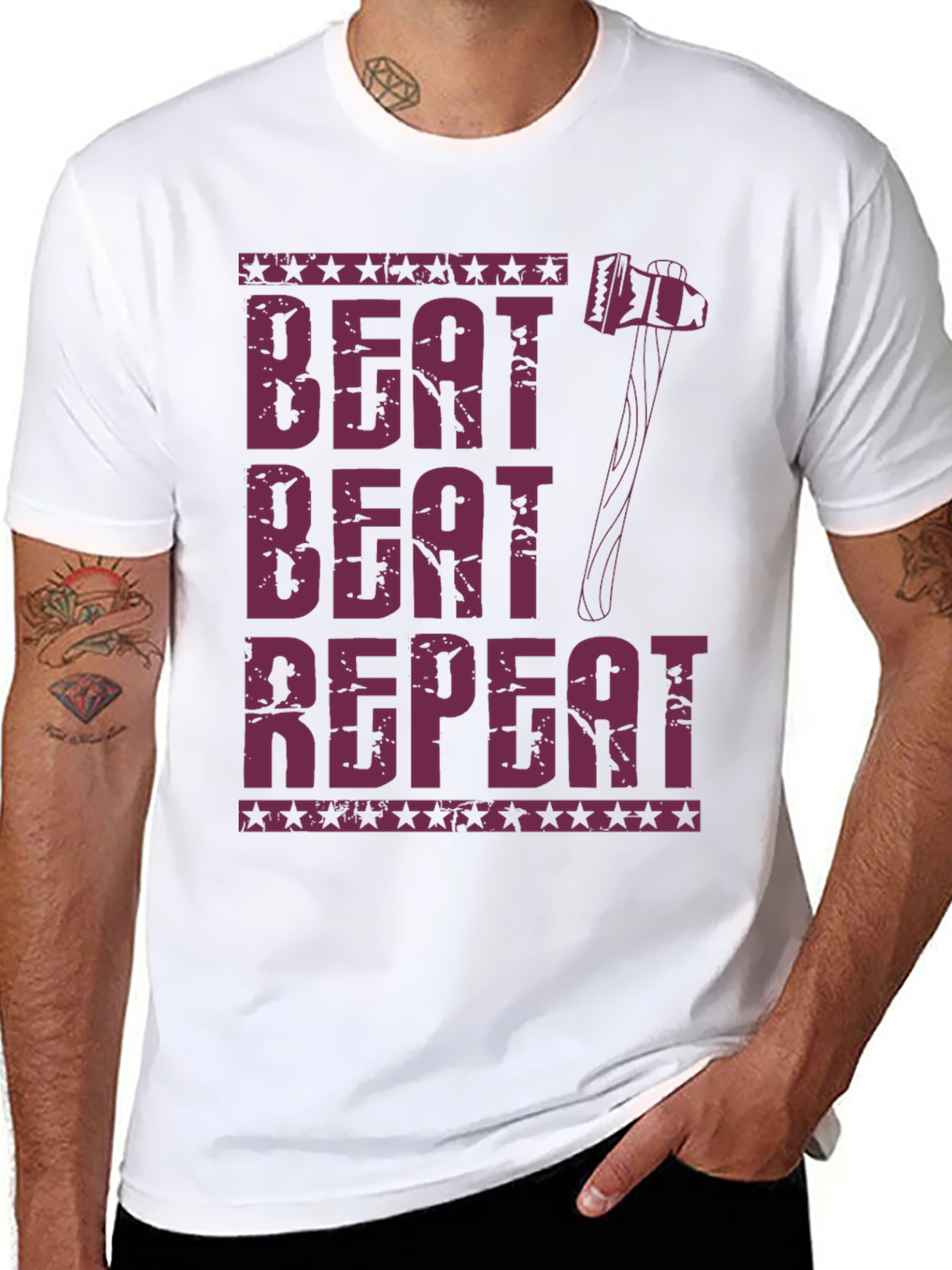 Beat Beat Repeat Hammer Graphic T-Shirt