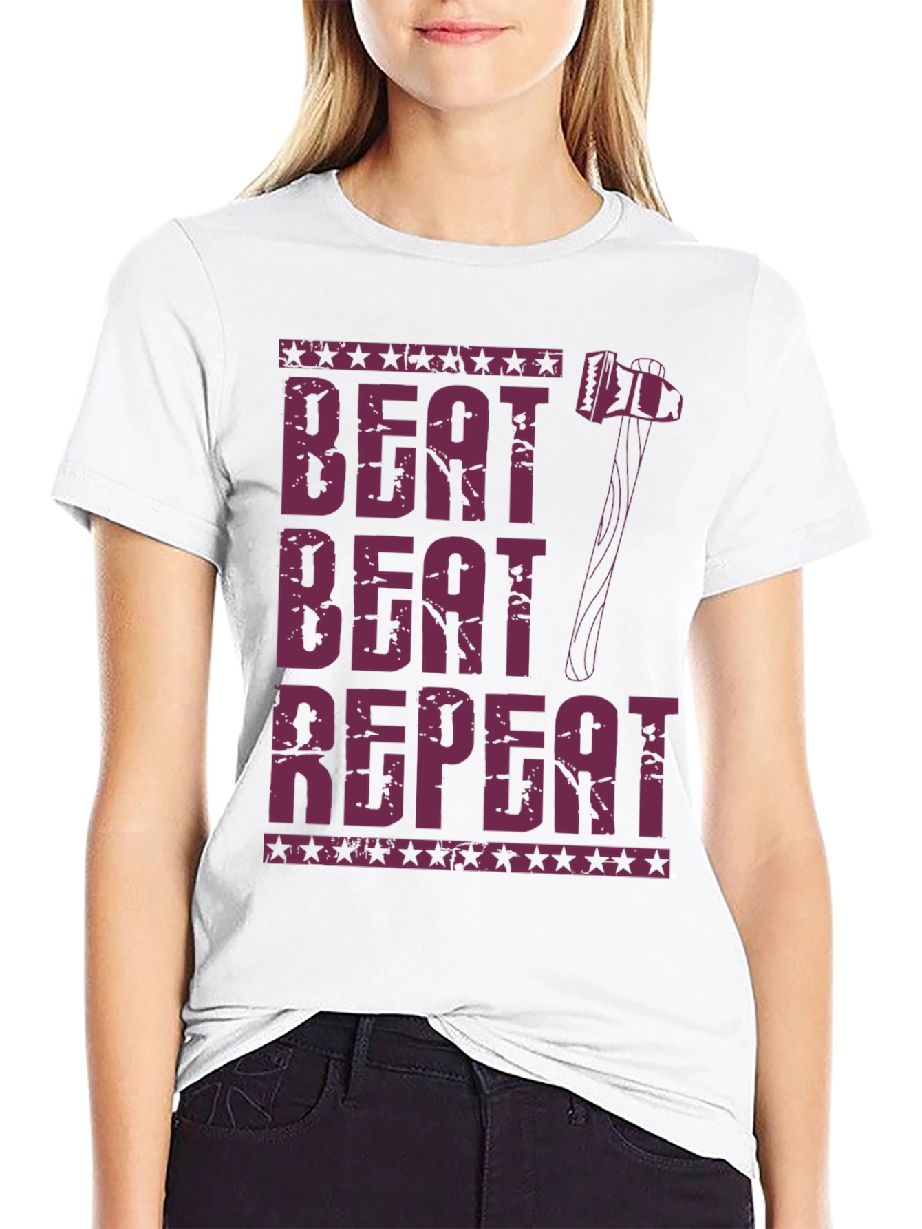 Beat Beat Repeat Hammer Graphic T-Shirt