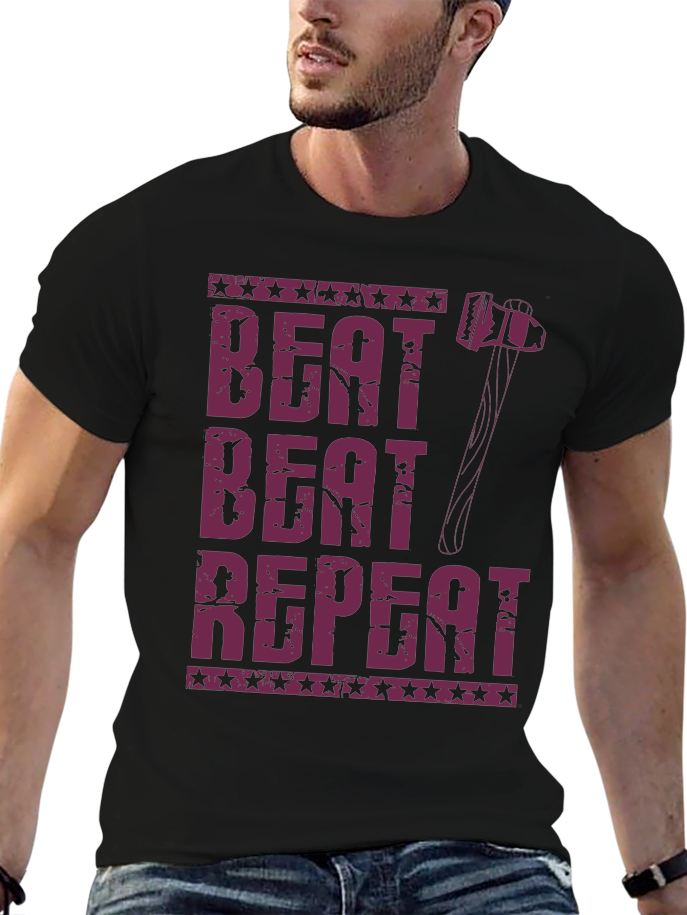 Beat Beat Repeat Hammer Graphic T-Shirt