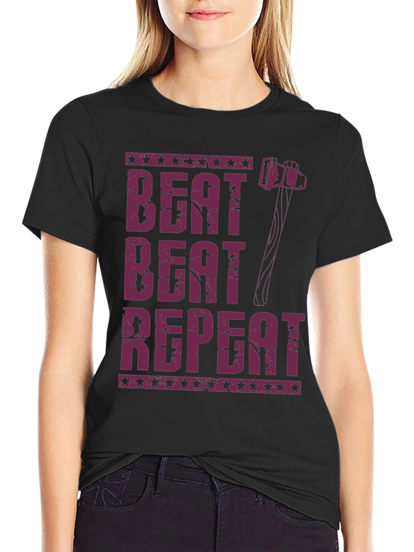 Beat Beat Repeat Hammer Graphic T-Shirt