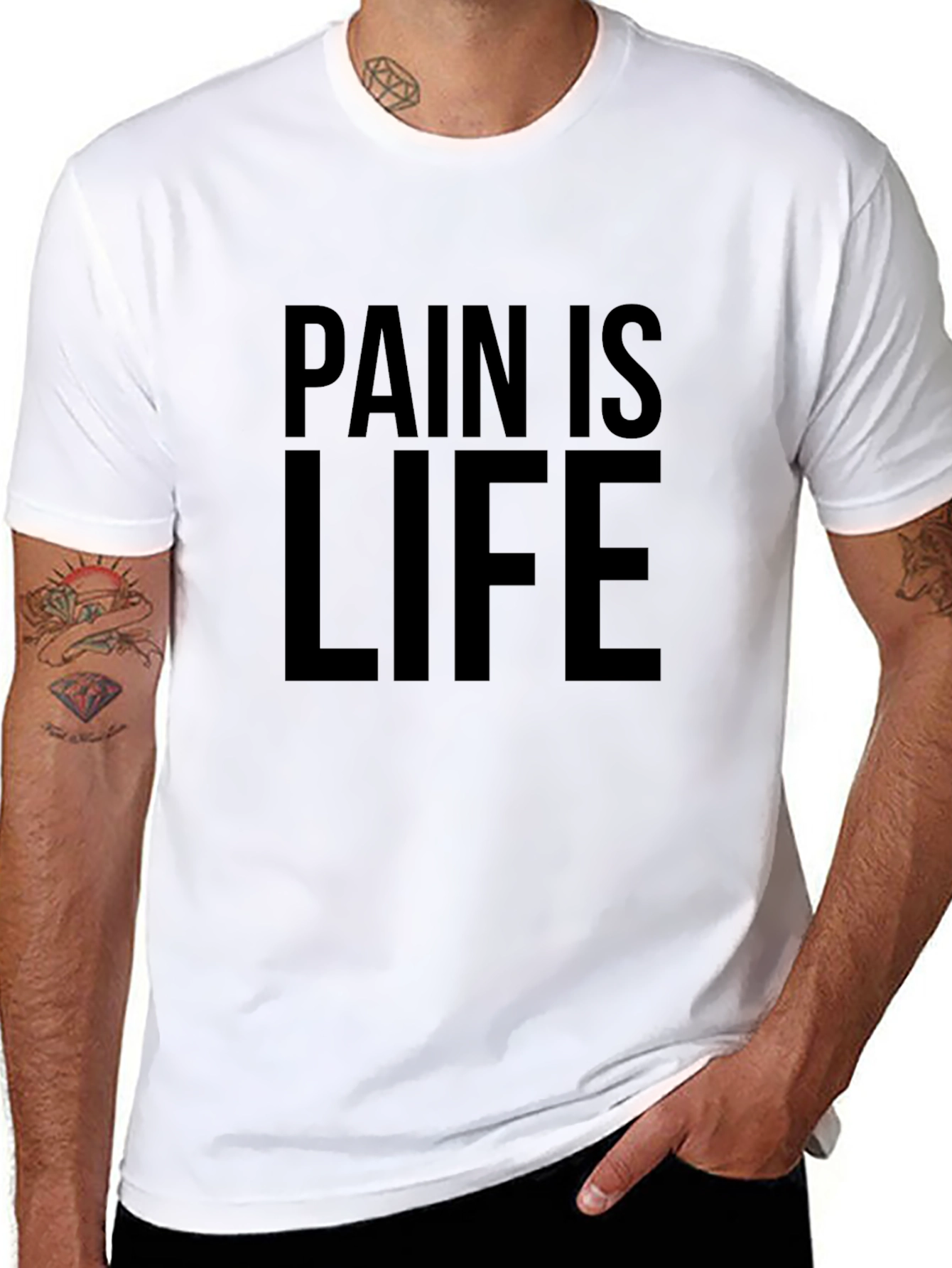 Pain is Life Black Graphic T-Shirt