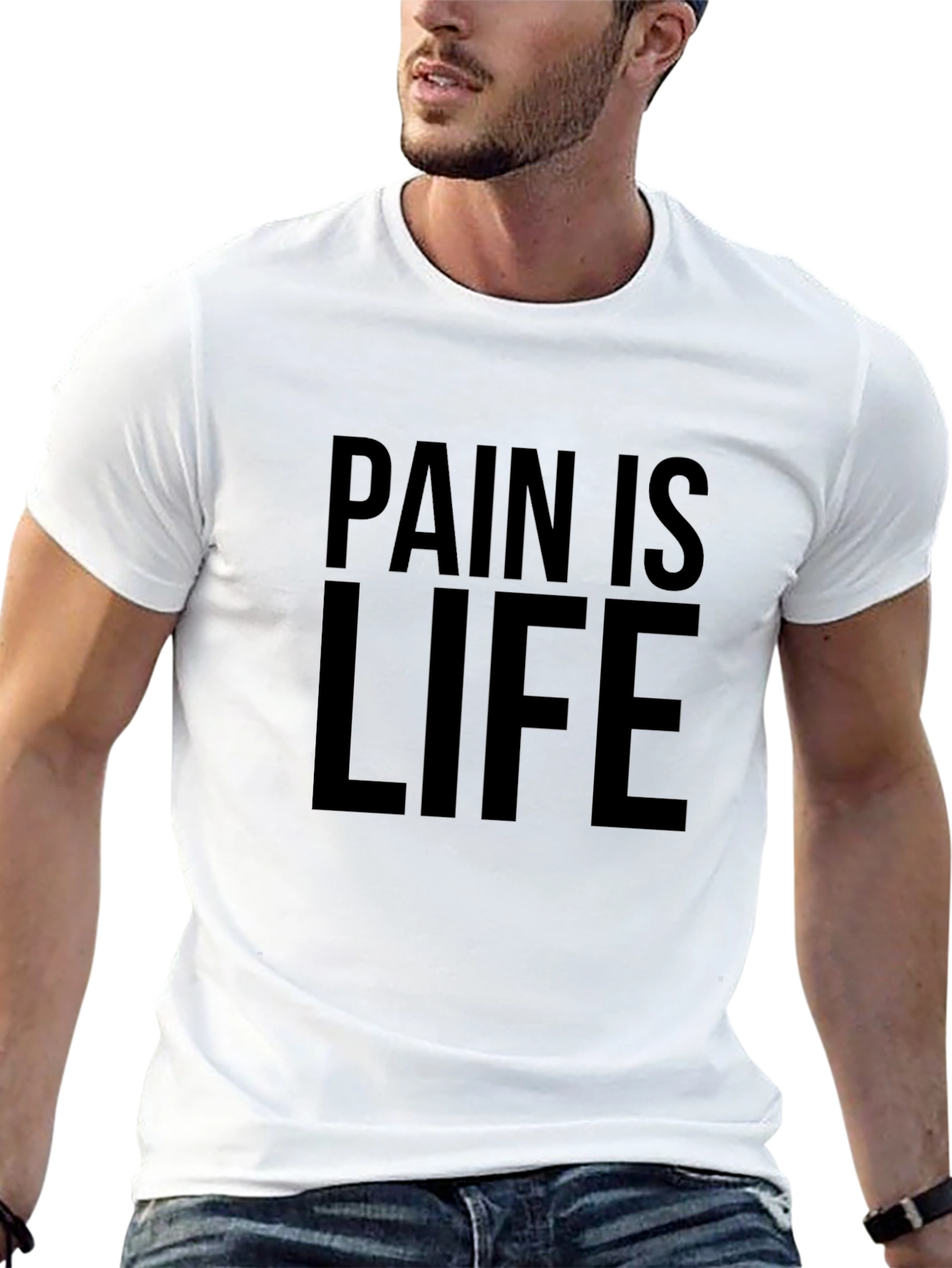 Pain is Life Black Graphic T-Shirt