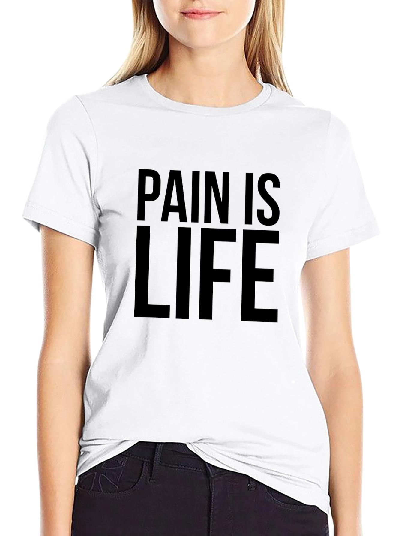 Pain is Life Black Graphic T-Shirt