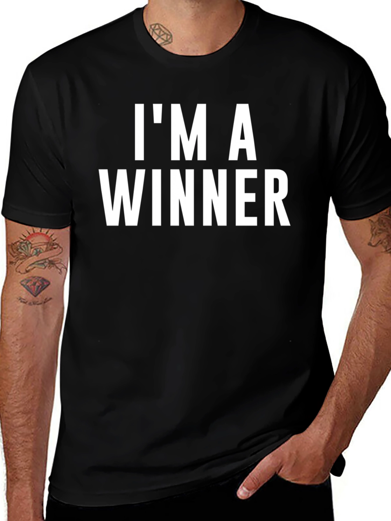 Im A Winner Graphic Tee - Mens Black T-Shirt