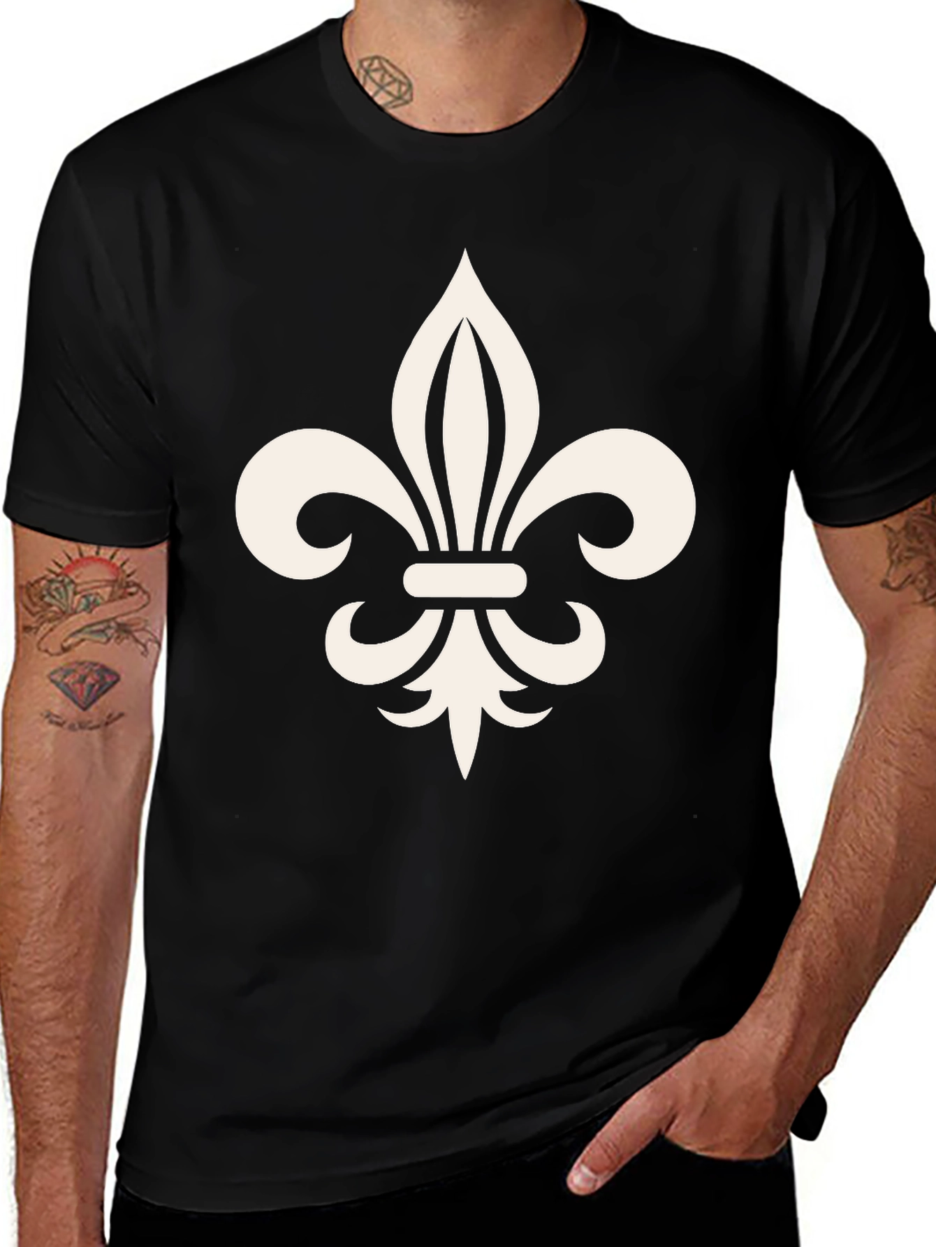 Fleur-de-lis Black T-Shirt - Classic Design