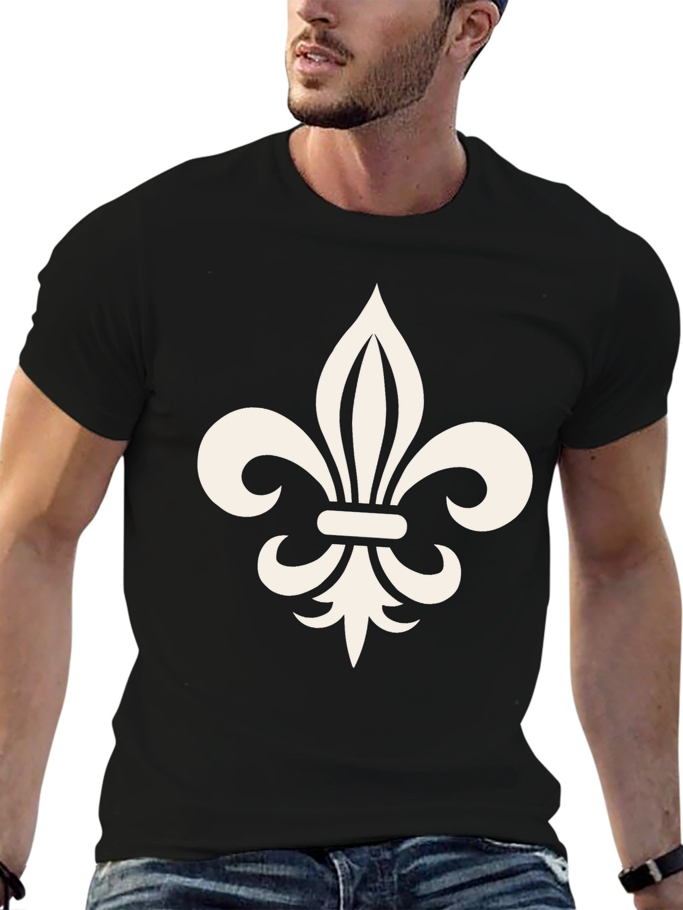 Fleur-de-lis Black T-Shirt - Classic Design