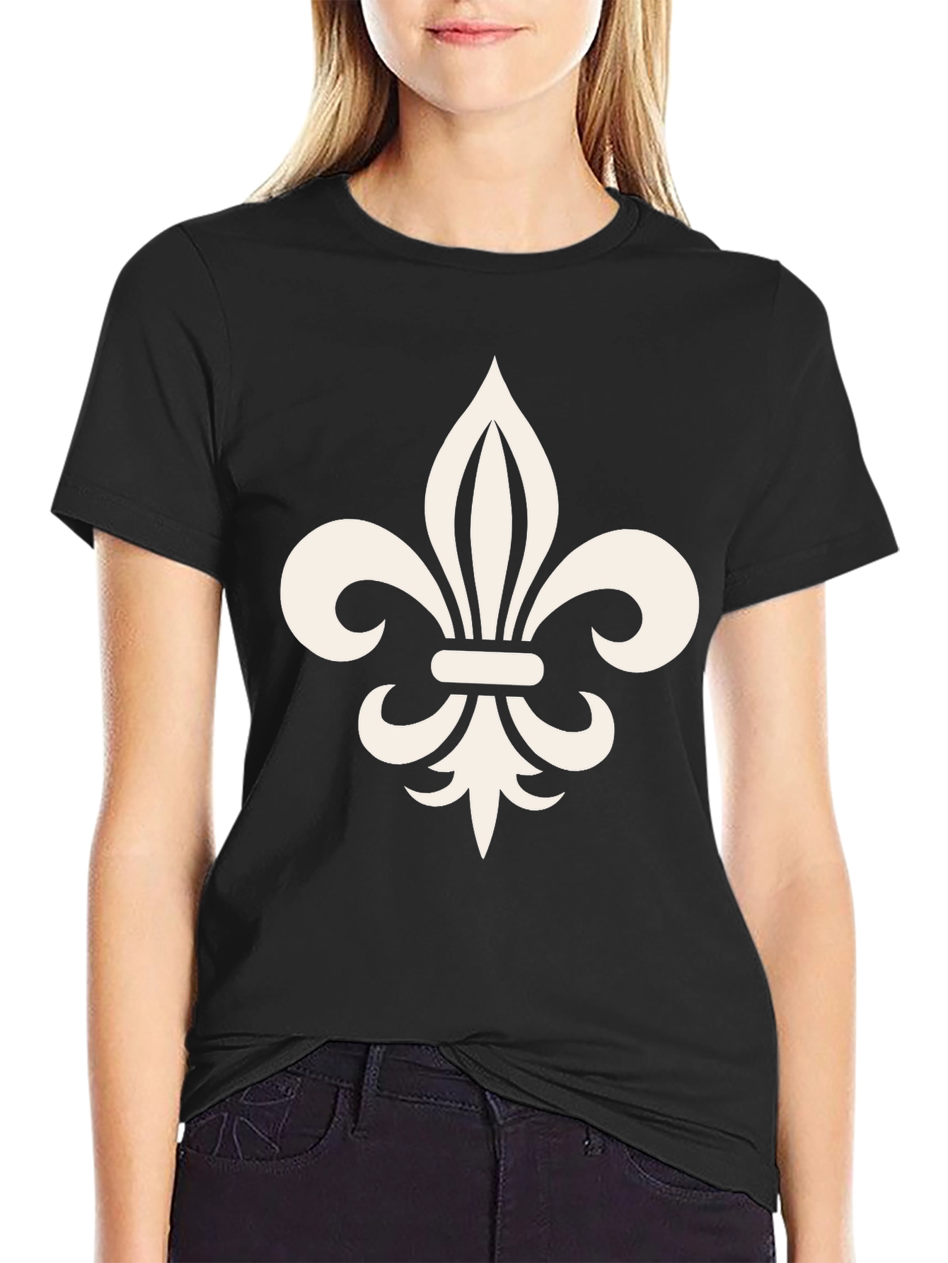 Fleur-de-lis Black T-Shirt - Classic Design