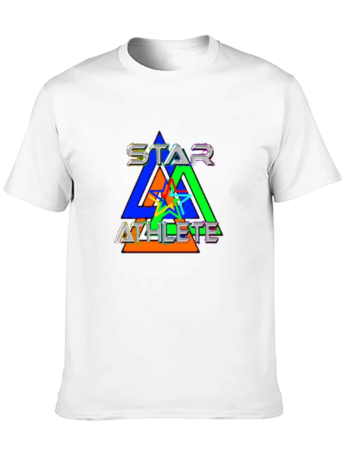 Star Athlete Graphic Print Black T-Shirt