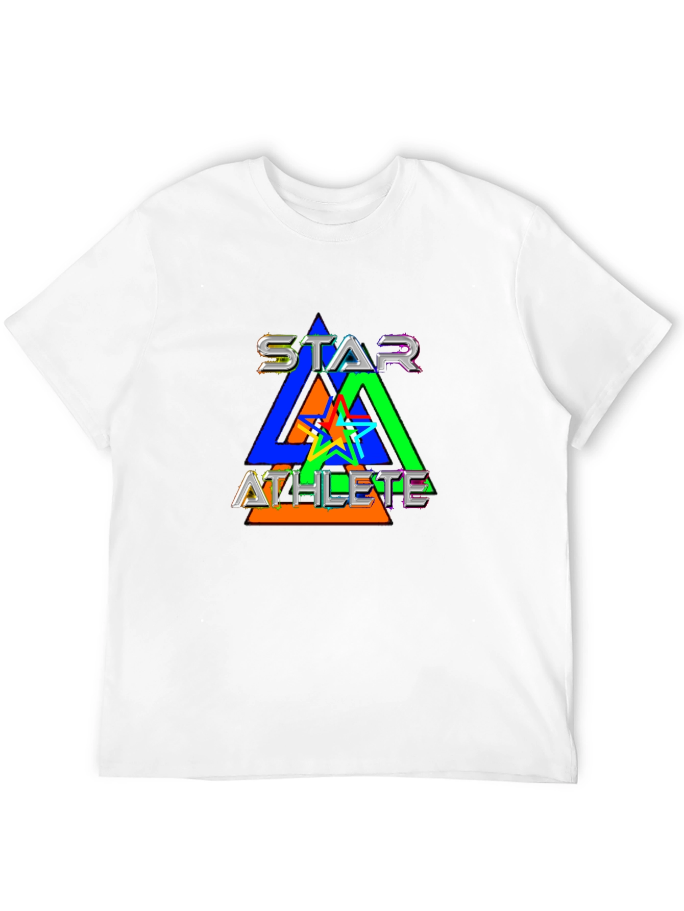 Star Athlete Graphic Print Black T-Shirt