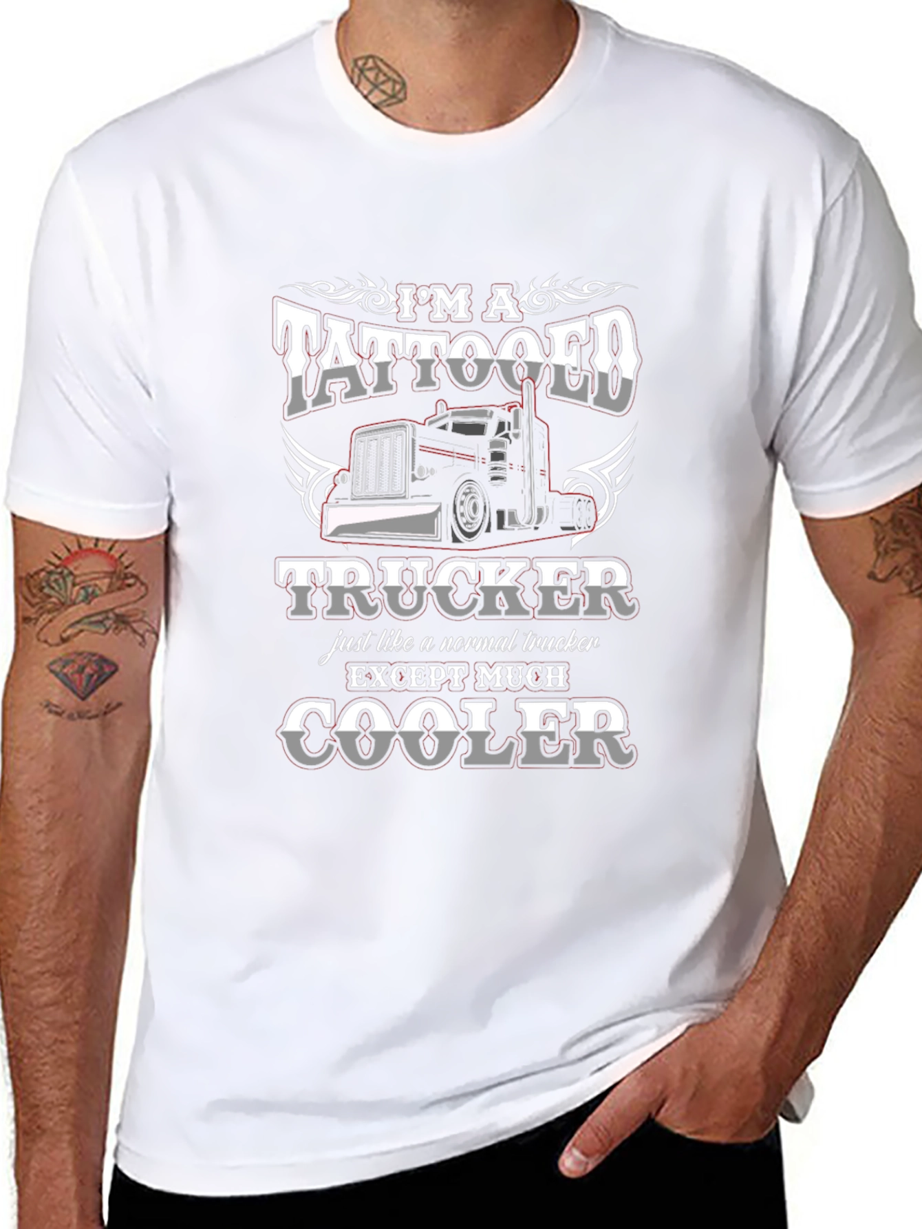 Tattooed Trucker T-Shirt: Much Cooler