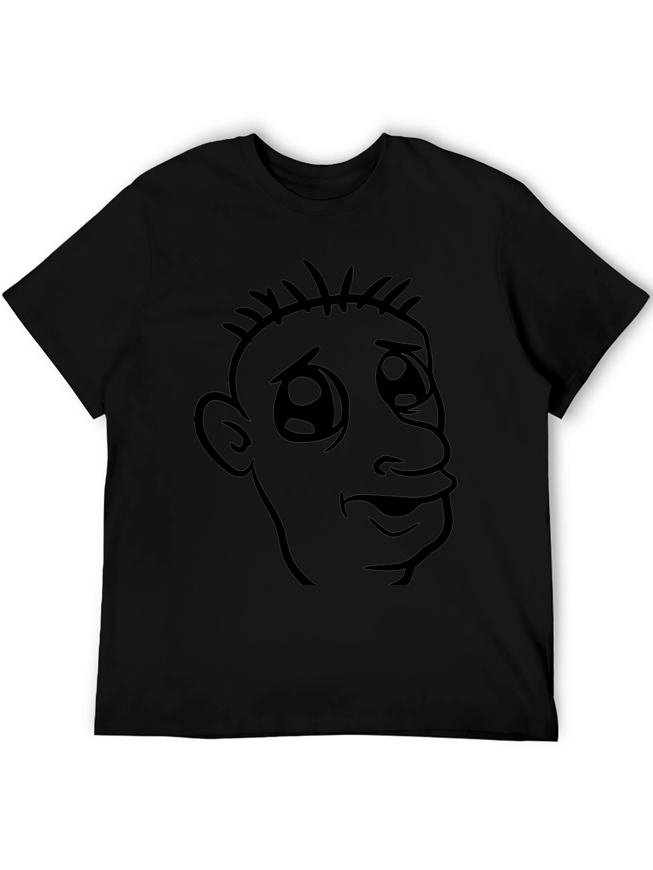 Cartoon Face Black Graphic T-Shirt