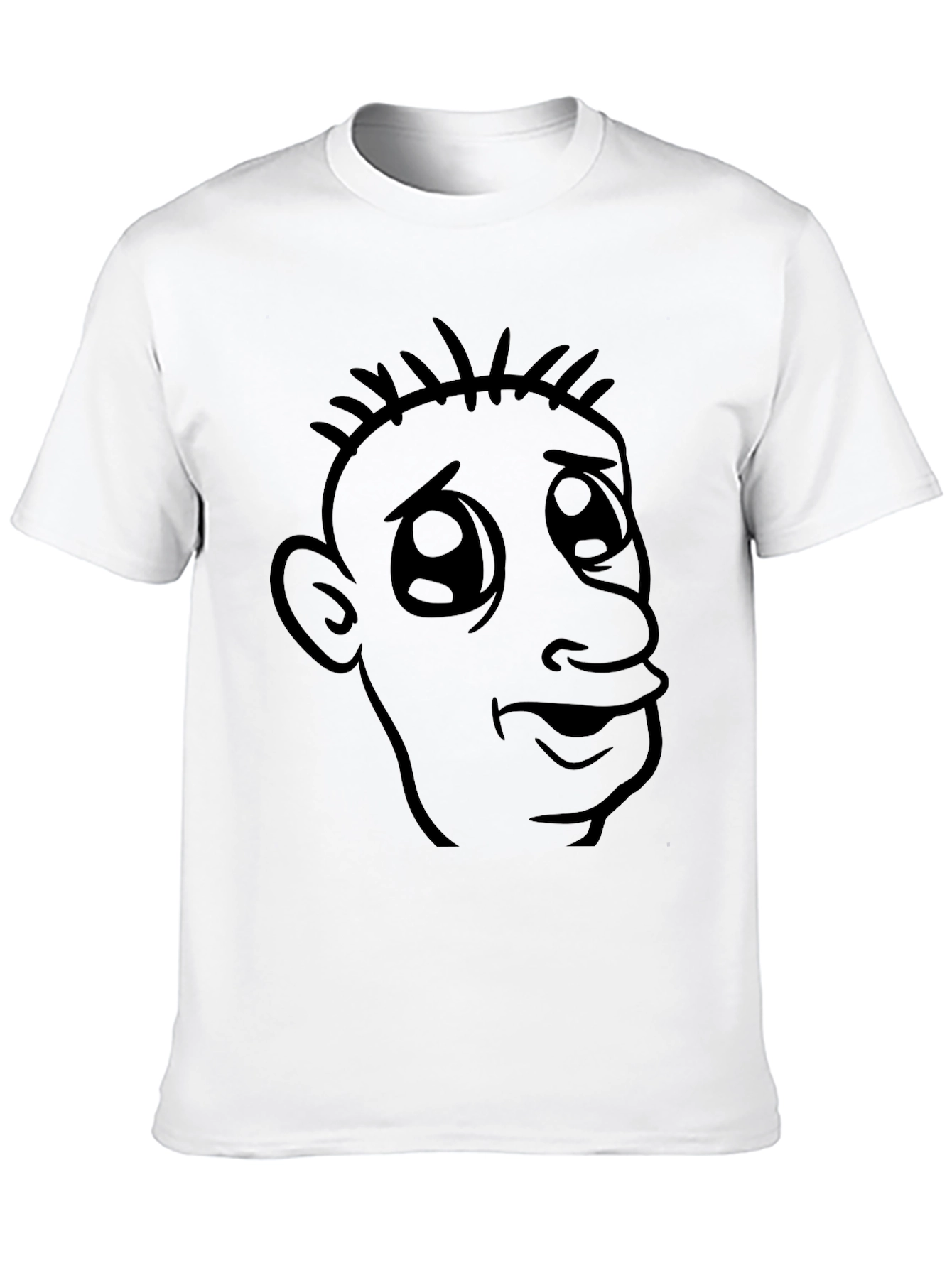 Cartoon Face Black Graphic T-Shirt