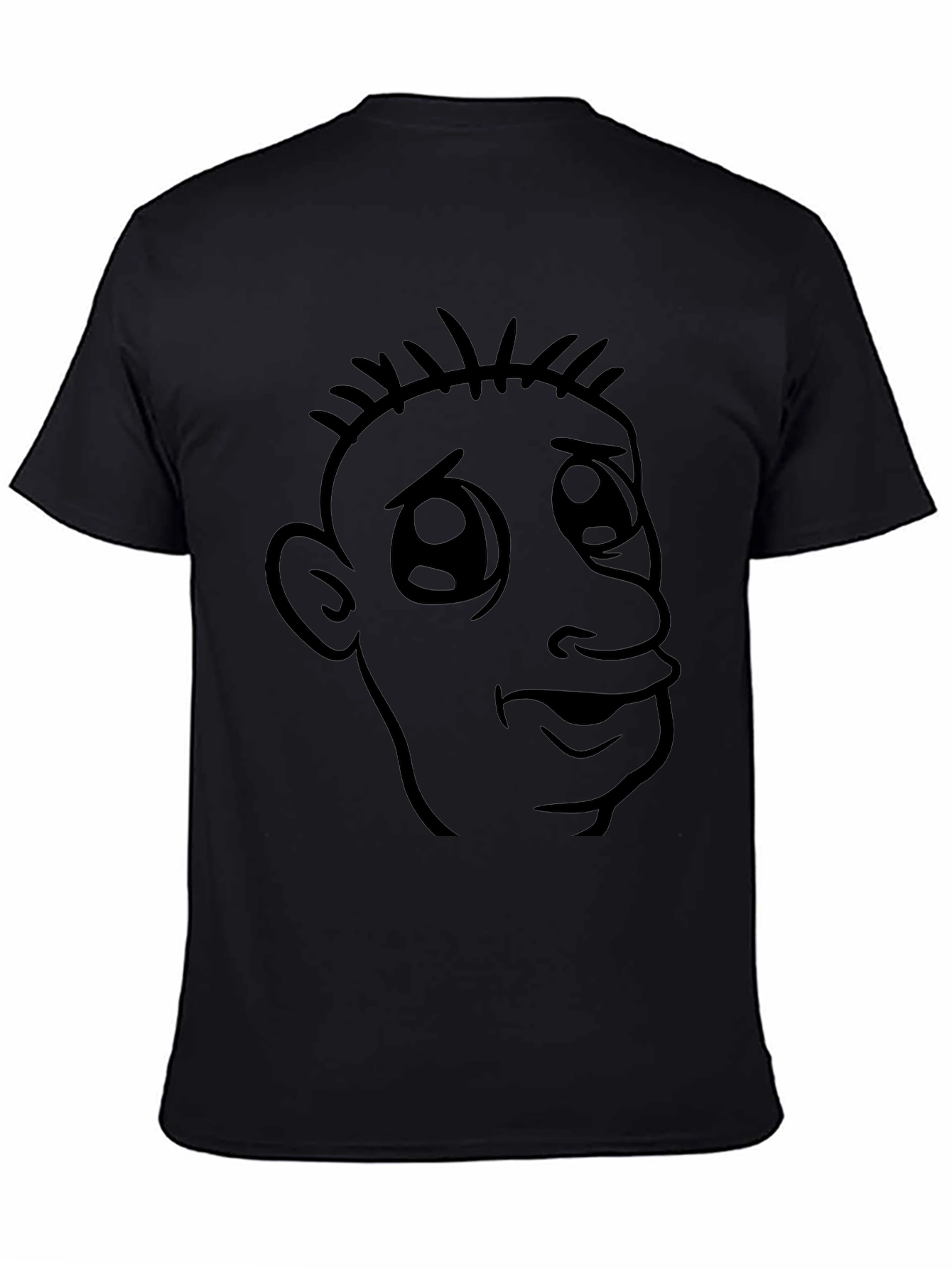 Cartoon Face Black Graphic T-Shirt
